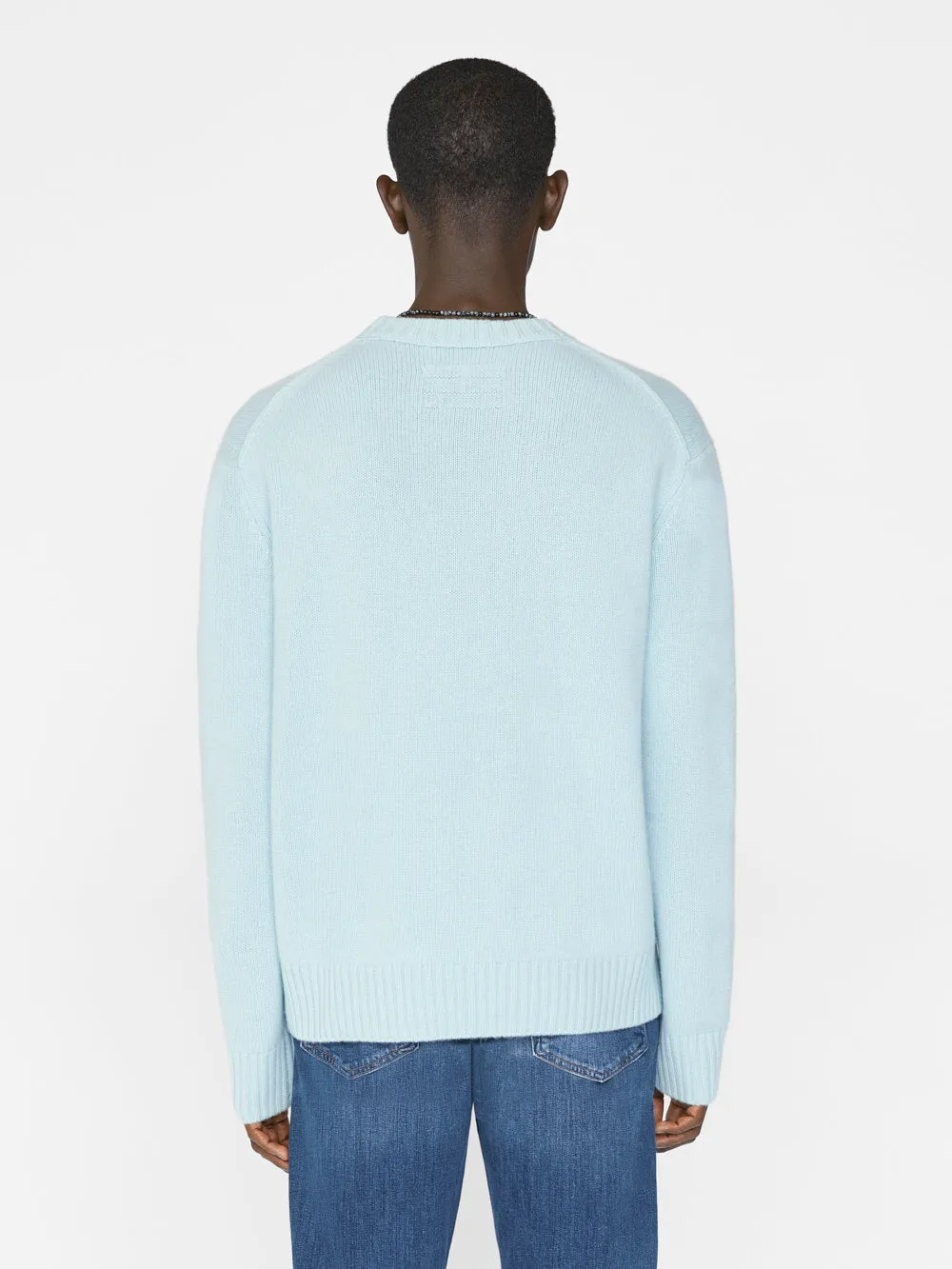 The Cashmere Crewneck Sweater -- Mint Blue