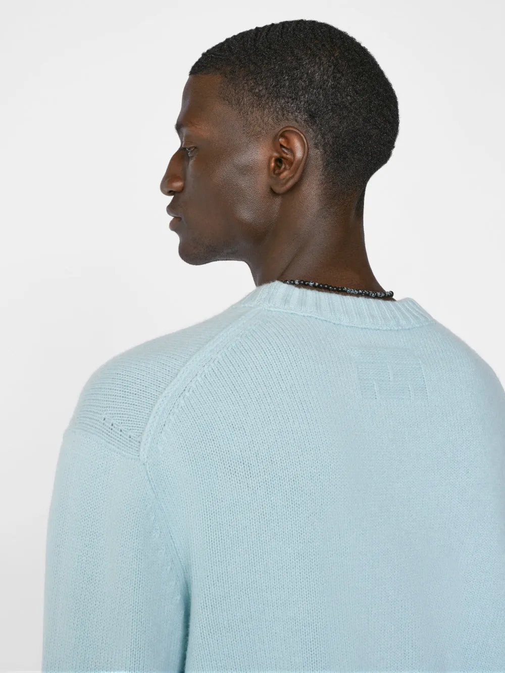 The Cashmere Crewneck Sweater -- Mint Blue