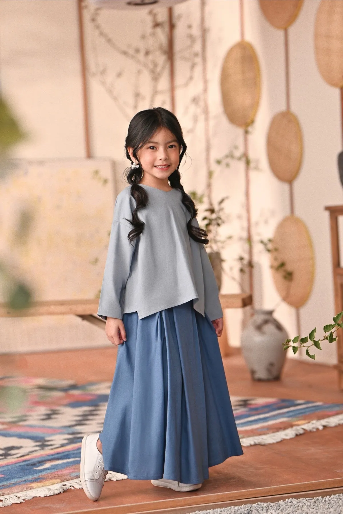 The Heiwa A-Line Skirt - Blue West