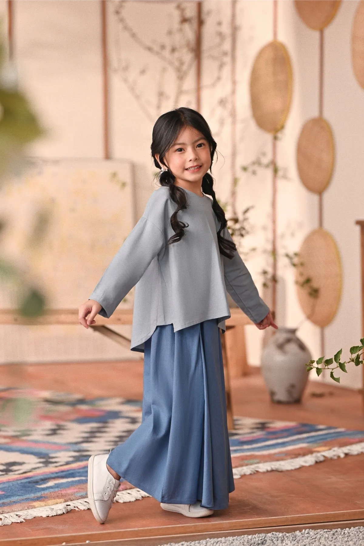 The Heiwa A-Line Skirt - Blue West
