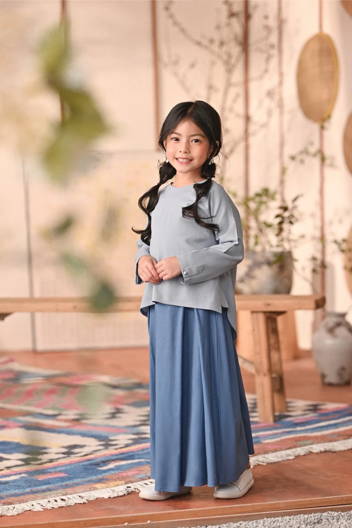 The Heiwa A-Line Skirt - Blue West
