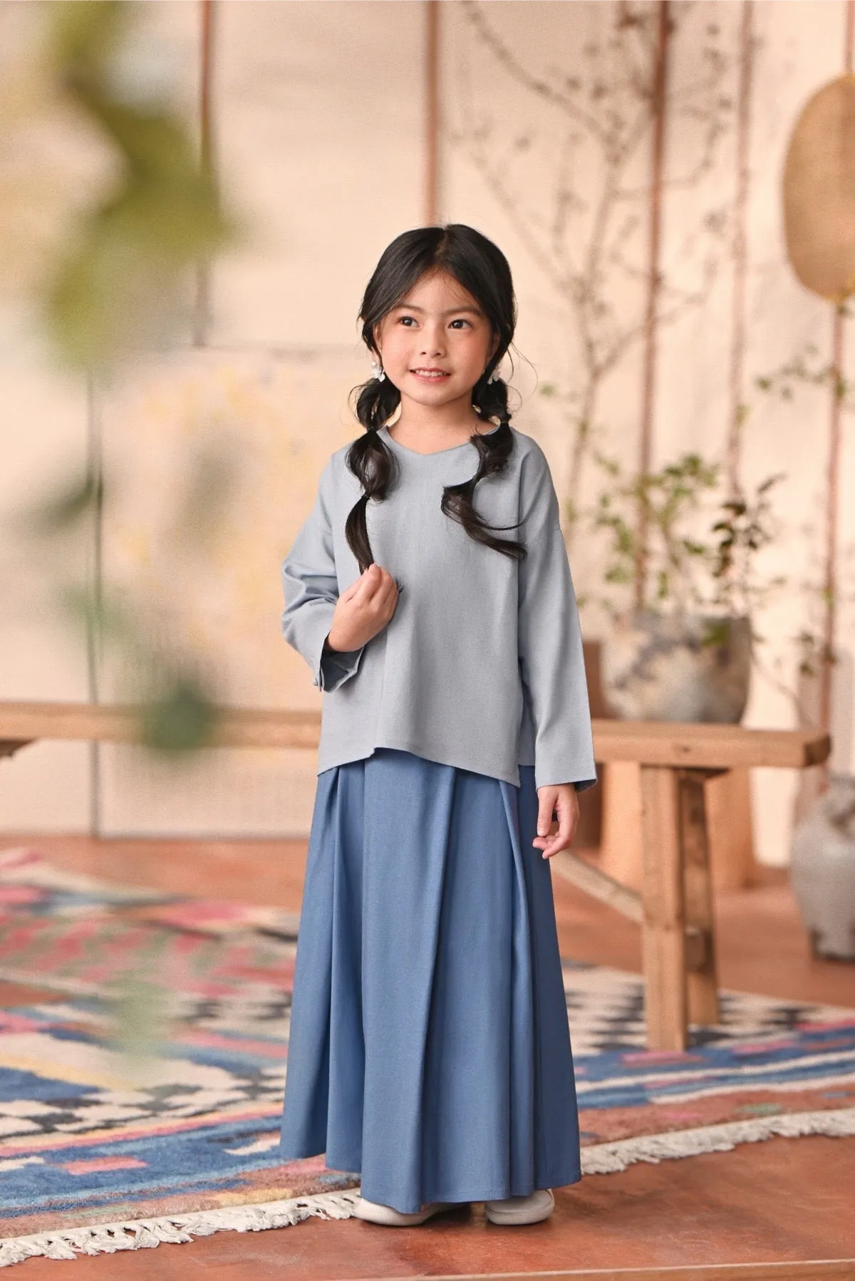 The Heiwa A-Line Skirt - Blue West