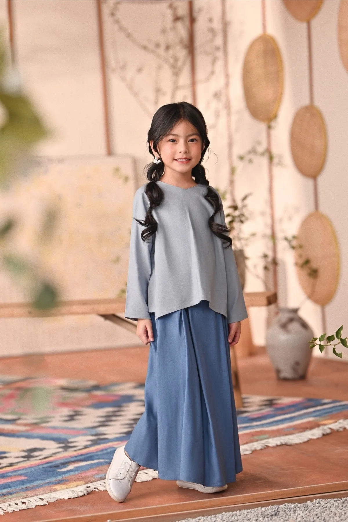 The Heiwa A-Line Skirt - Blue West