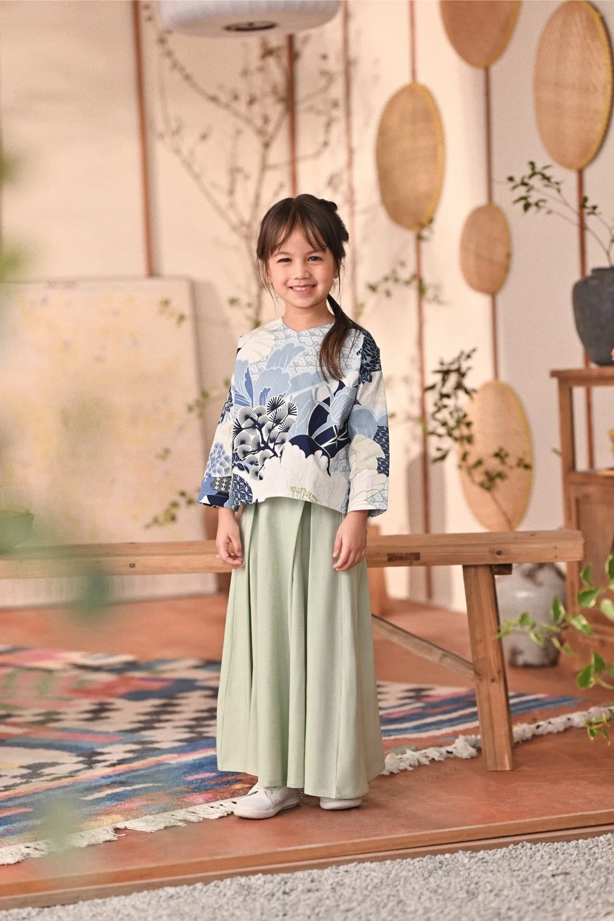 The Heiwa A-Line Skirt - Fog Green