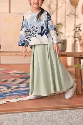 The Heiwa A-Line Skirt - Fog Green