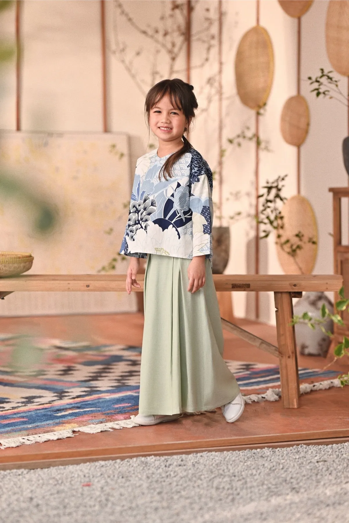 The Heiwa A-Line Skirt - Fog Green
