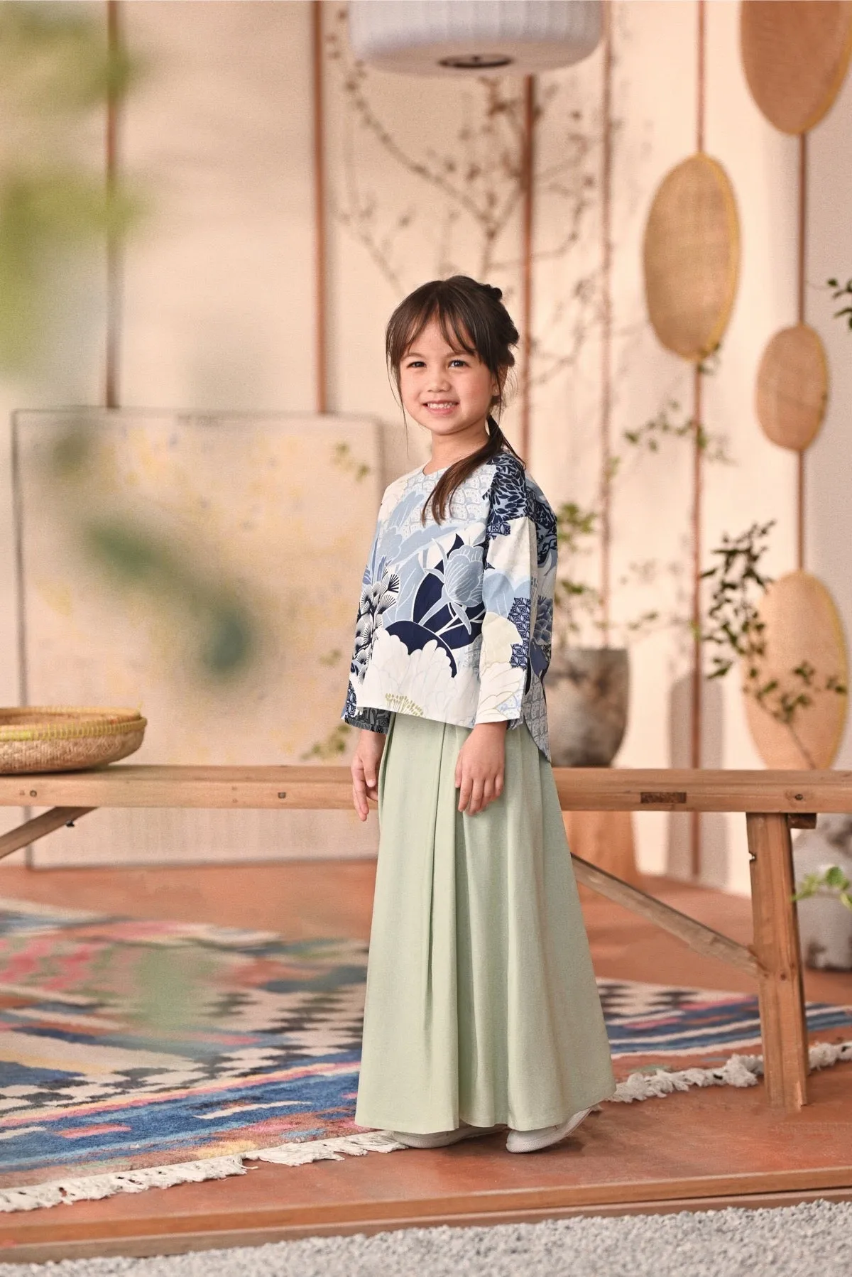 The Heiwa A-Line Skirt - Fog Green
