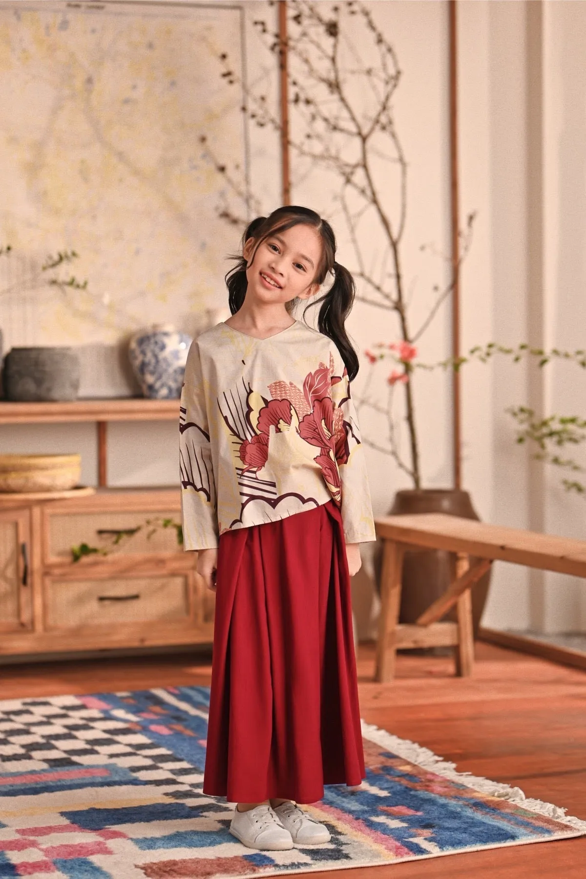 The Heiwa A-Line Skirt - Maroon