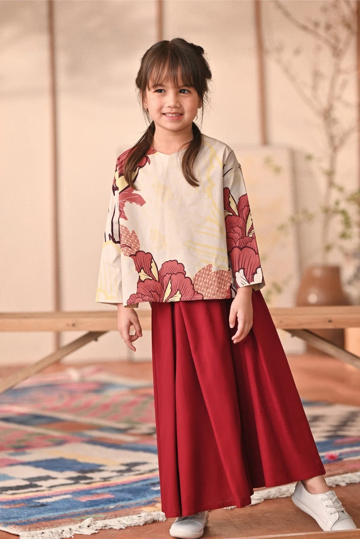 The Heiwa A-Line Skirt - Maroon