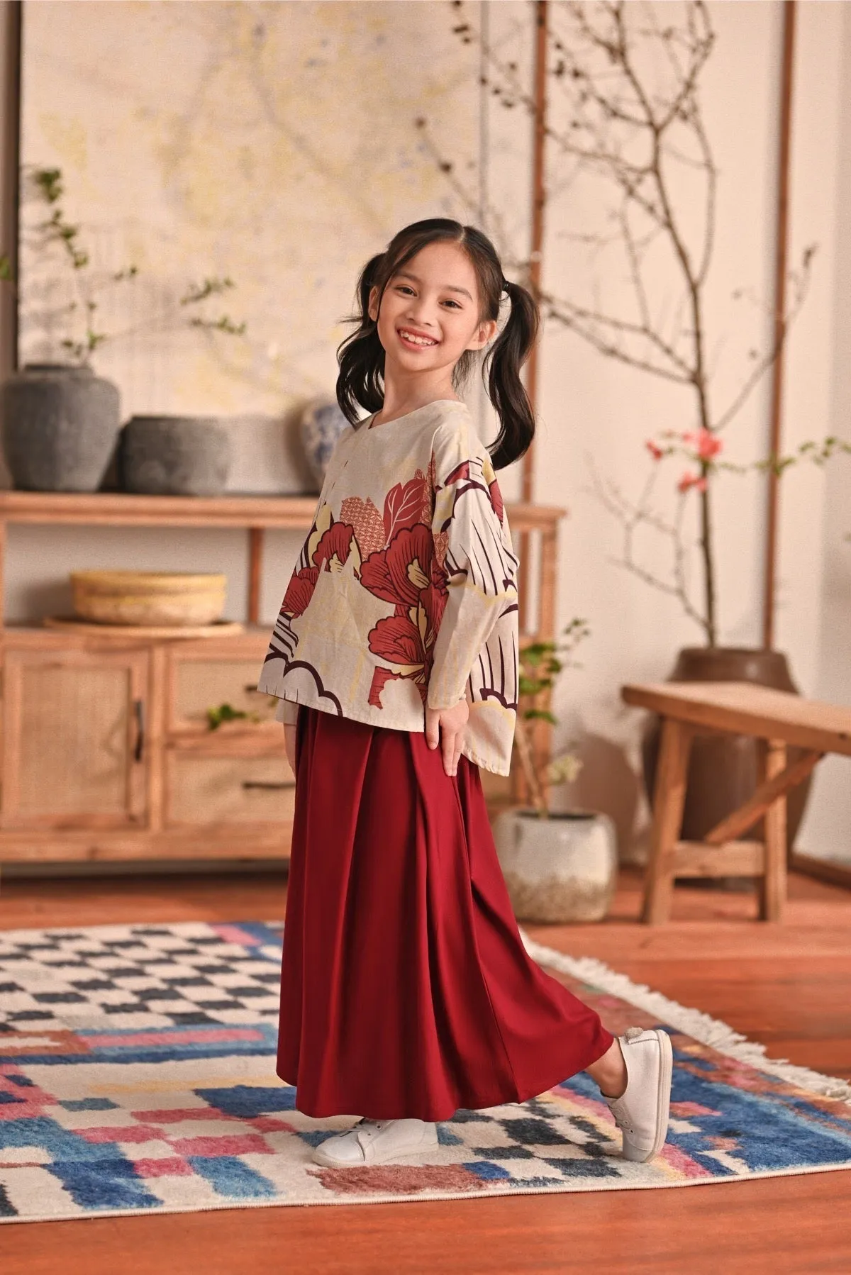 The Heiwa A-Line Skirt - Maroon