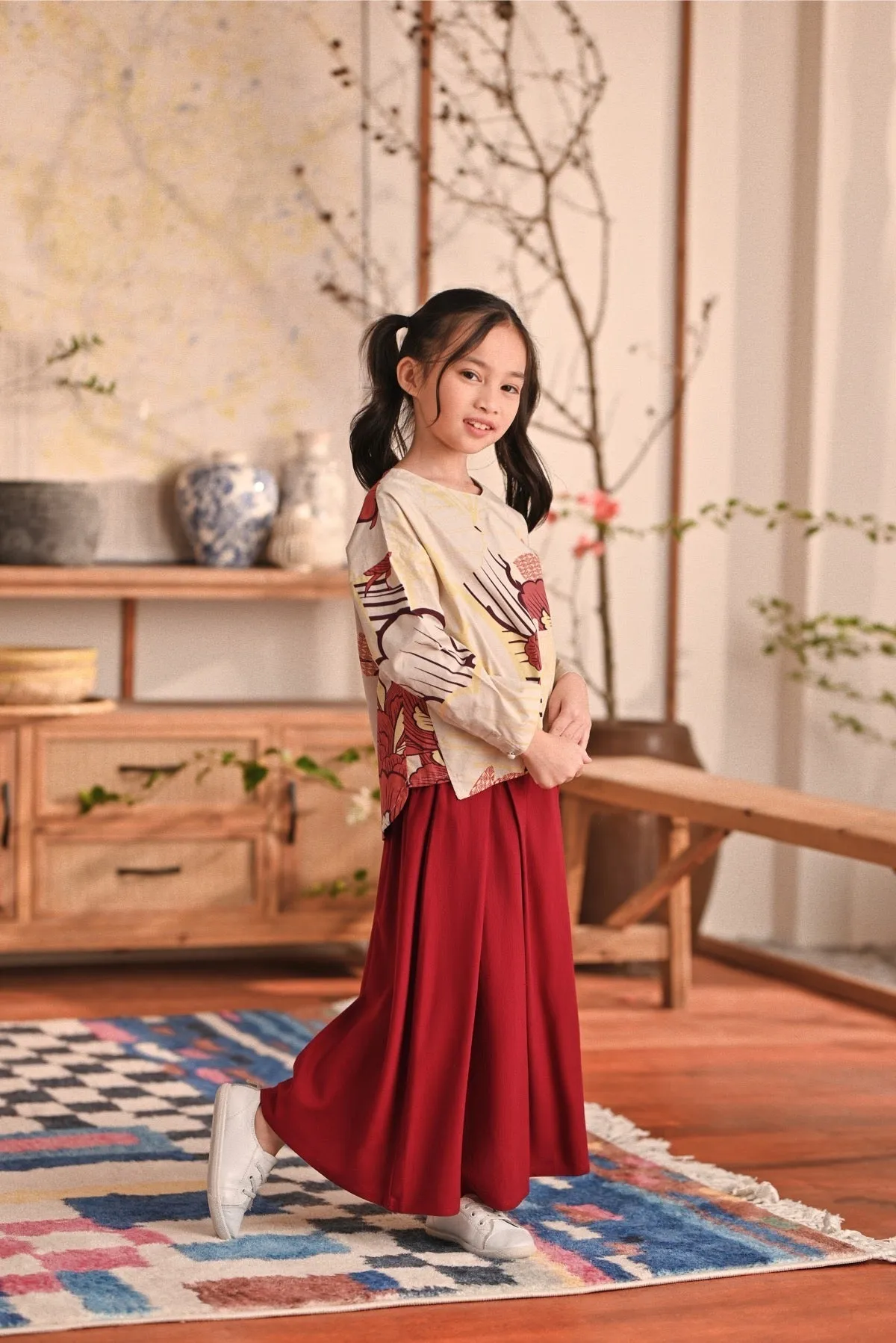The Heiwa A-Line Skirt - Maroon