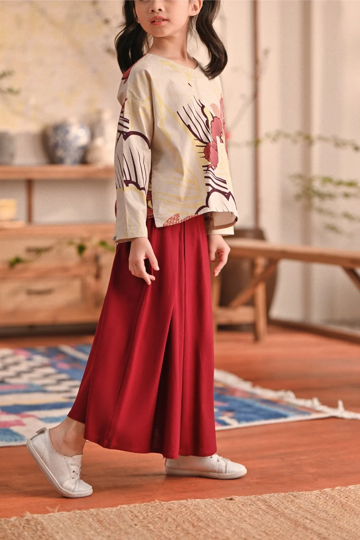 The Heiwa A-Line Skirt - Maroon