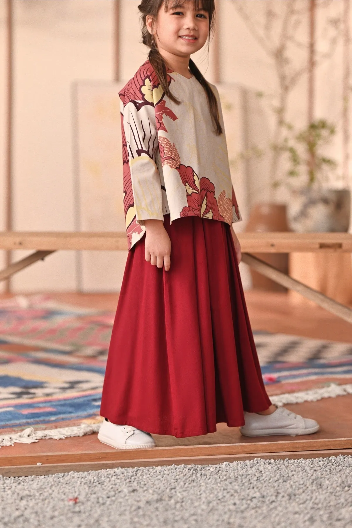 The Heiwa A-Line Skirt - Maroon