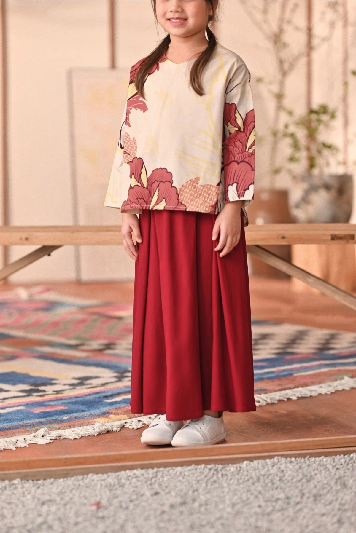 The Heiwa A-Line Skirt - Maroon