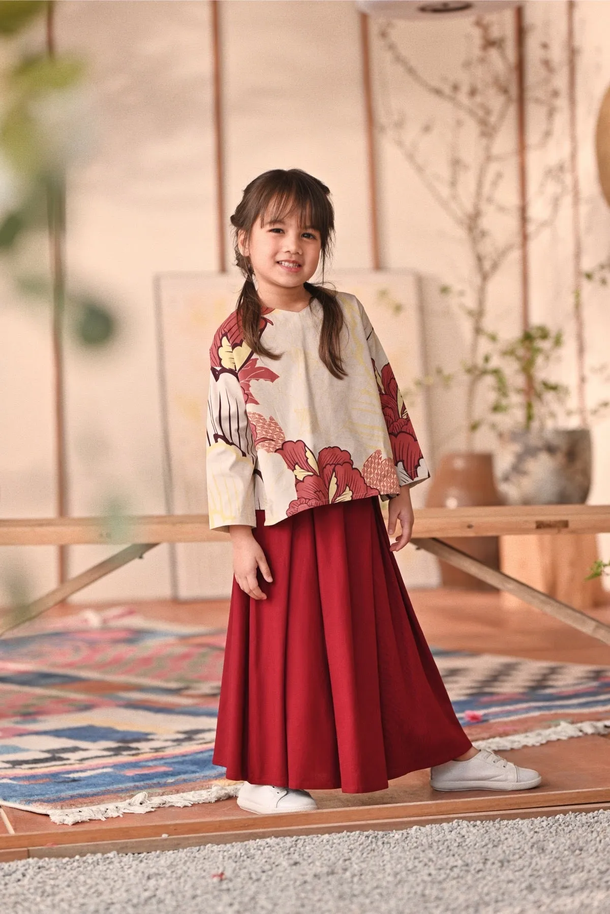 The Heiwa A-Line Skirt - Maroon