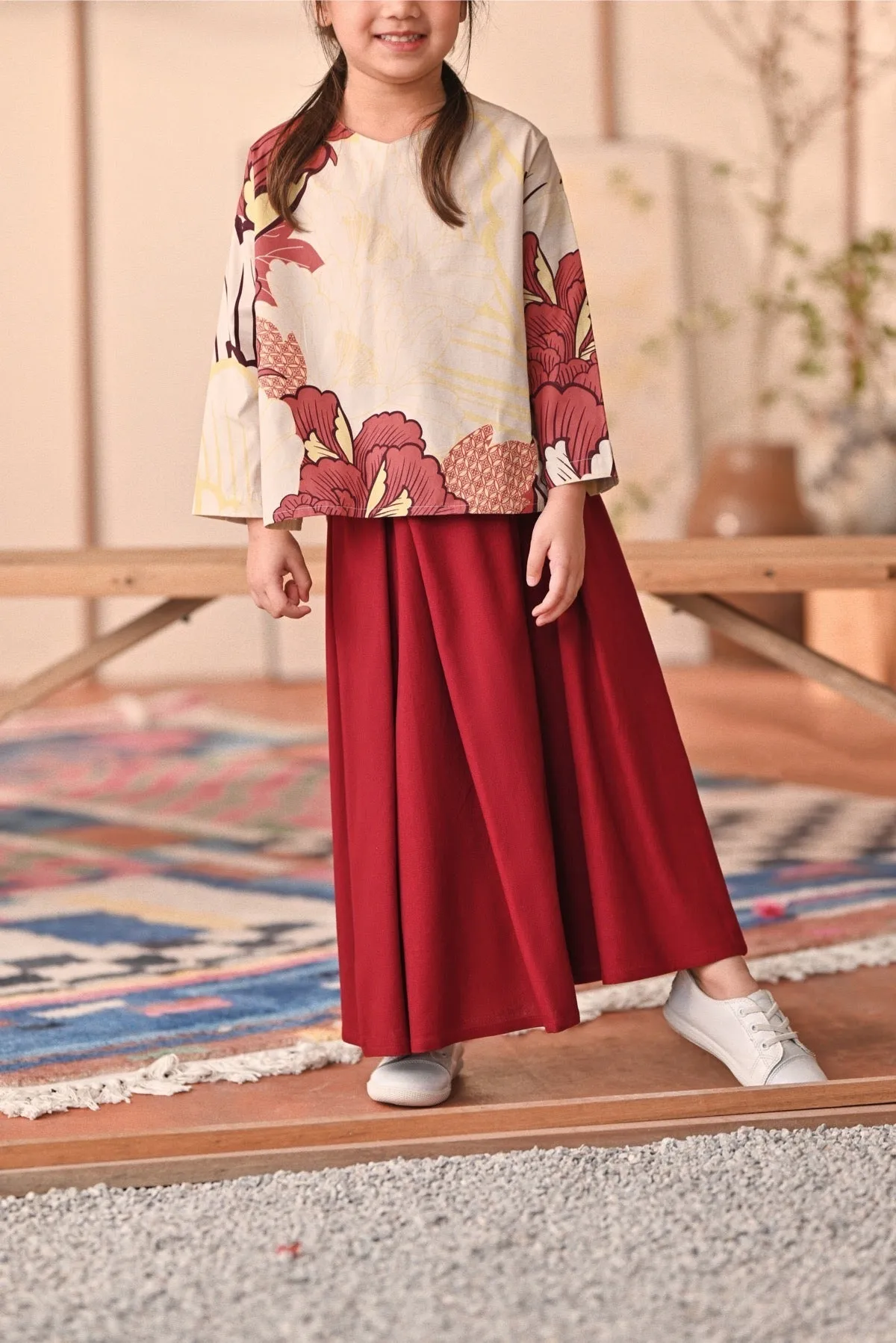The Heiwa A-Line Skirt - Maroon