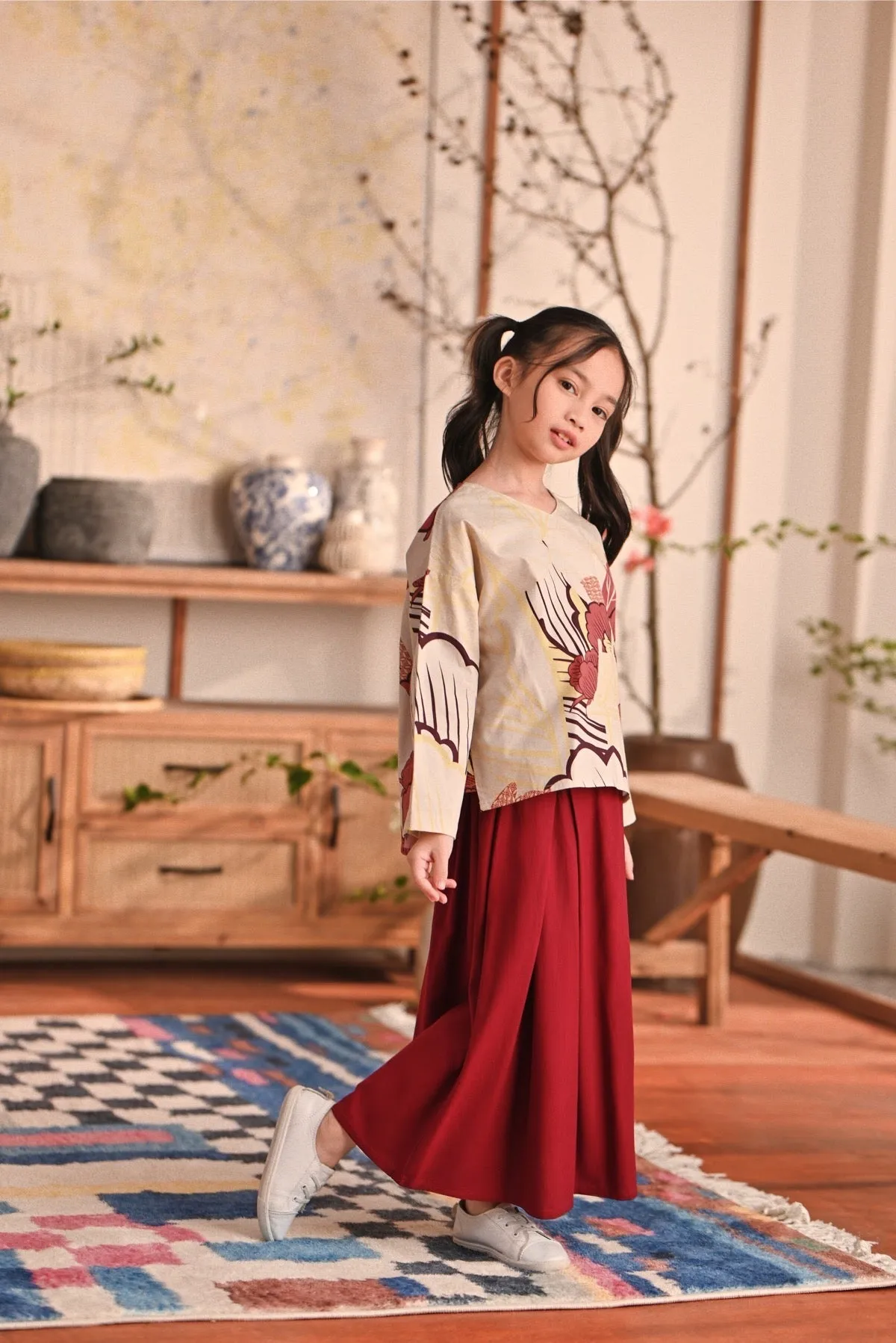 The Heiwa A-Line Skirt - Maroon