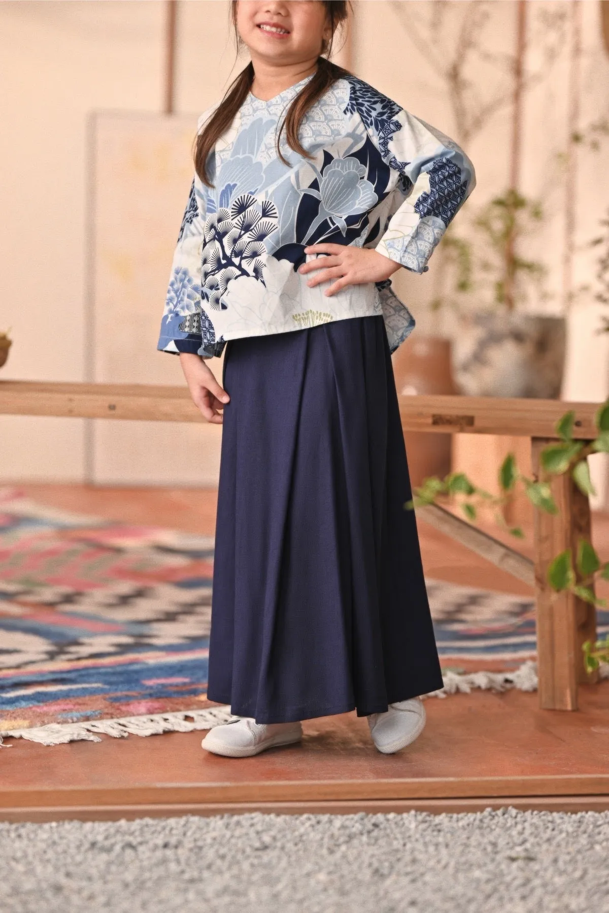 The Heiwa A-Line Skirt - Navy Blue