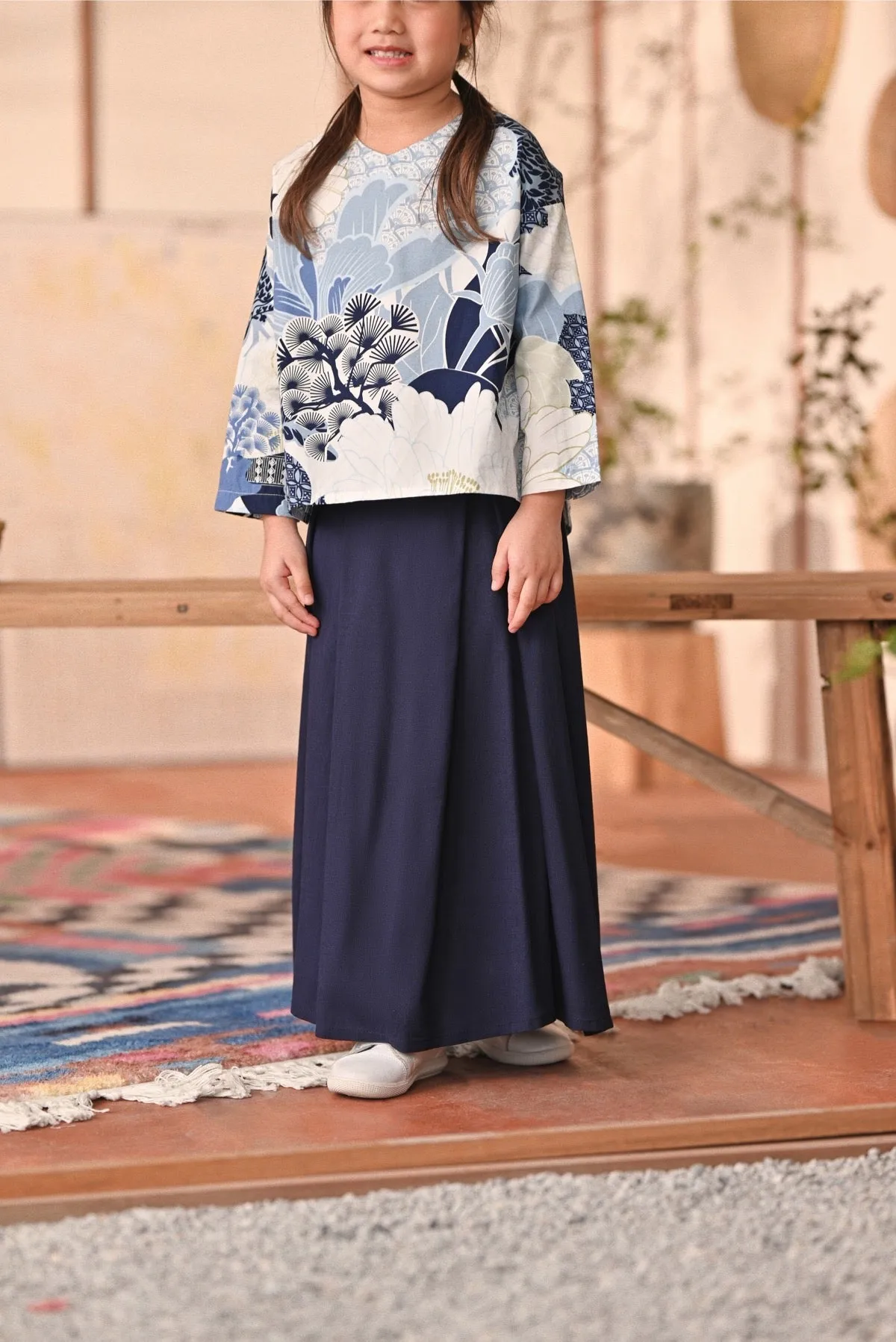 The Heiwa A-Line Skirt - Navy Blue