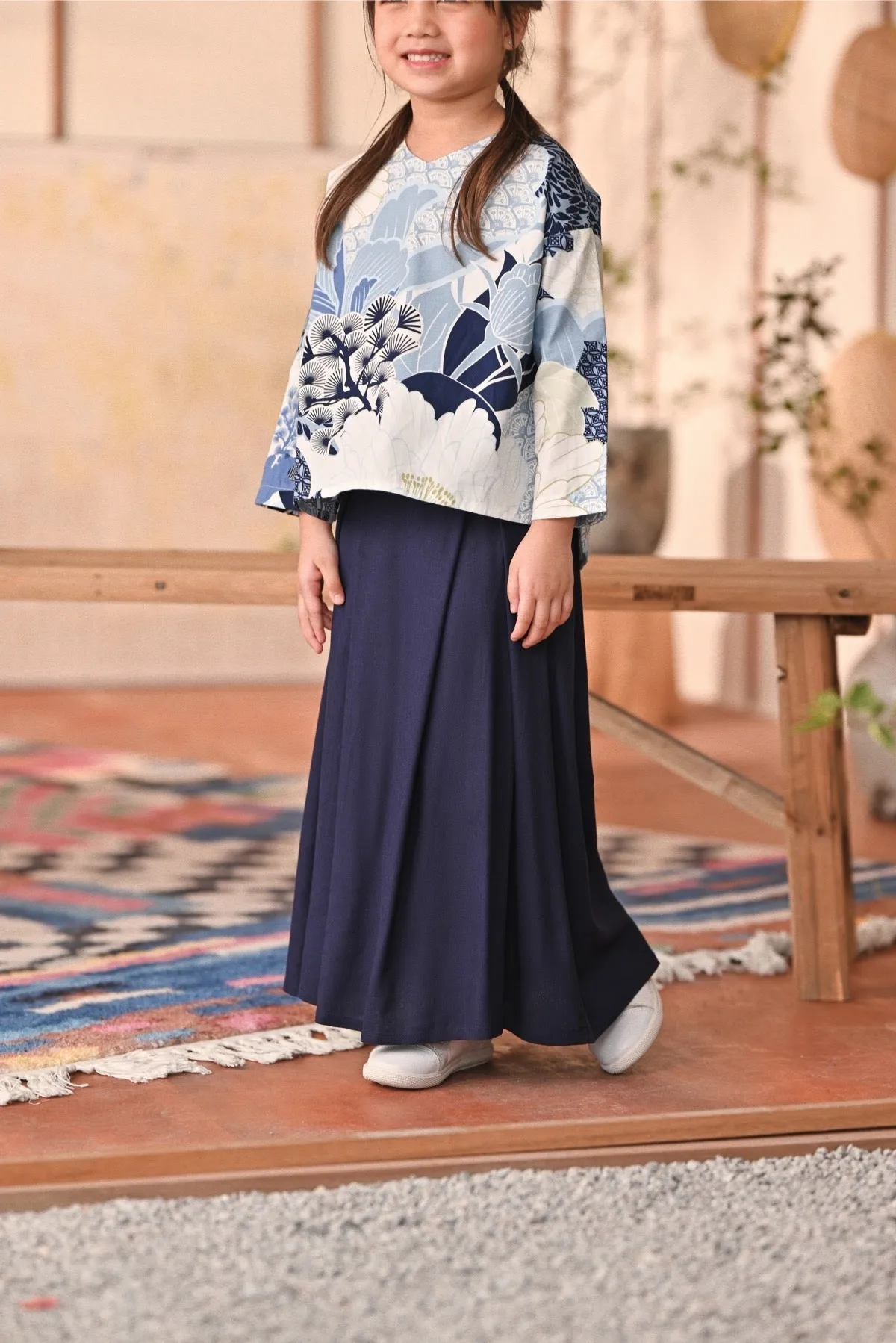 The Heiwa A-Line Skirt - Navy Blue