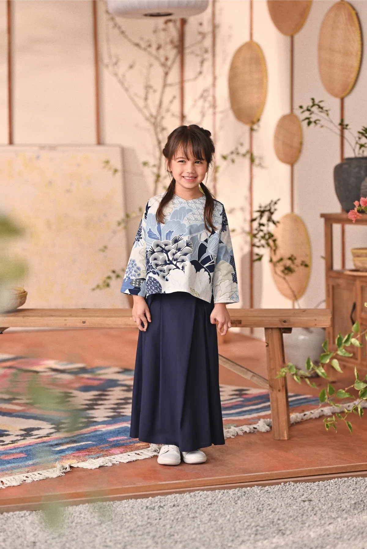 The Heiwa A-Line Skirt - Navy Blue
