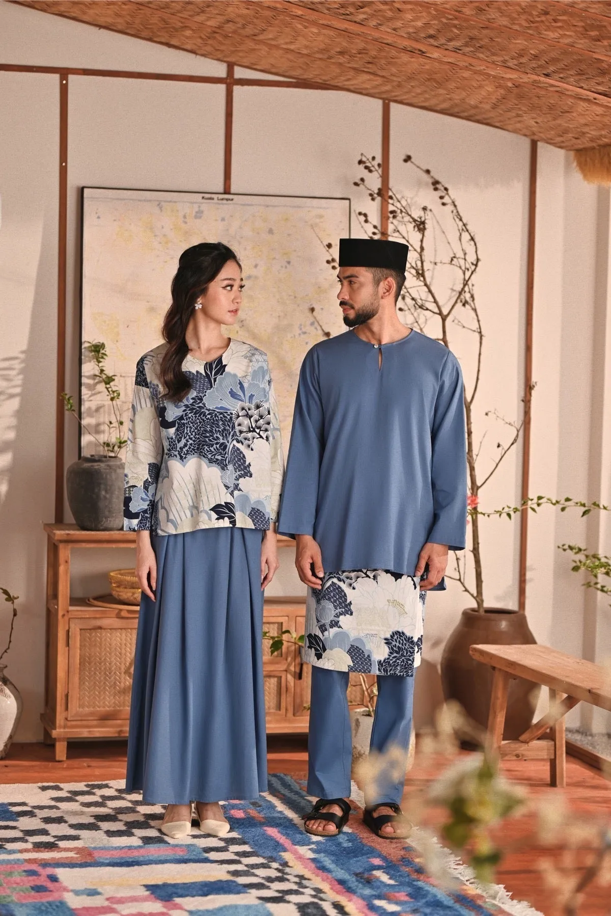 The Heiwa Women A-Line Skirt - Blue West