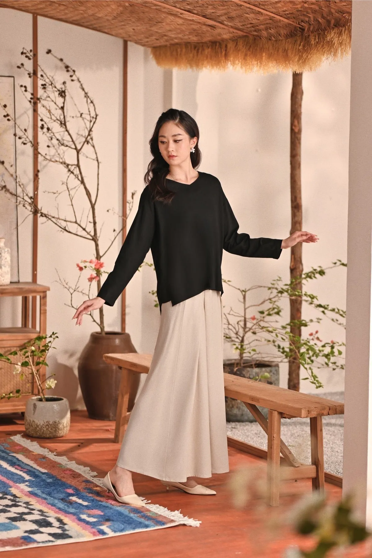The Heiwa Women A-Line Skirt - Champagne