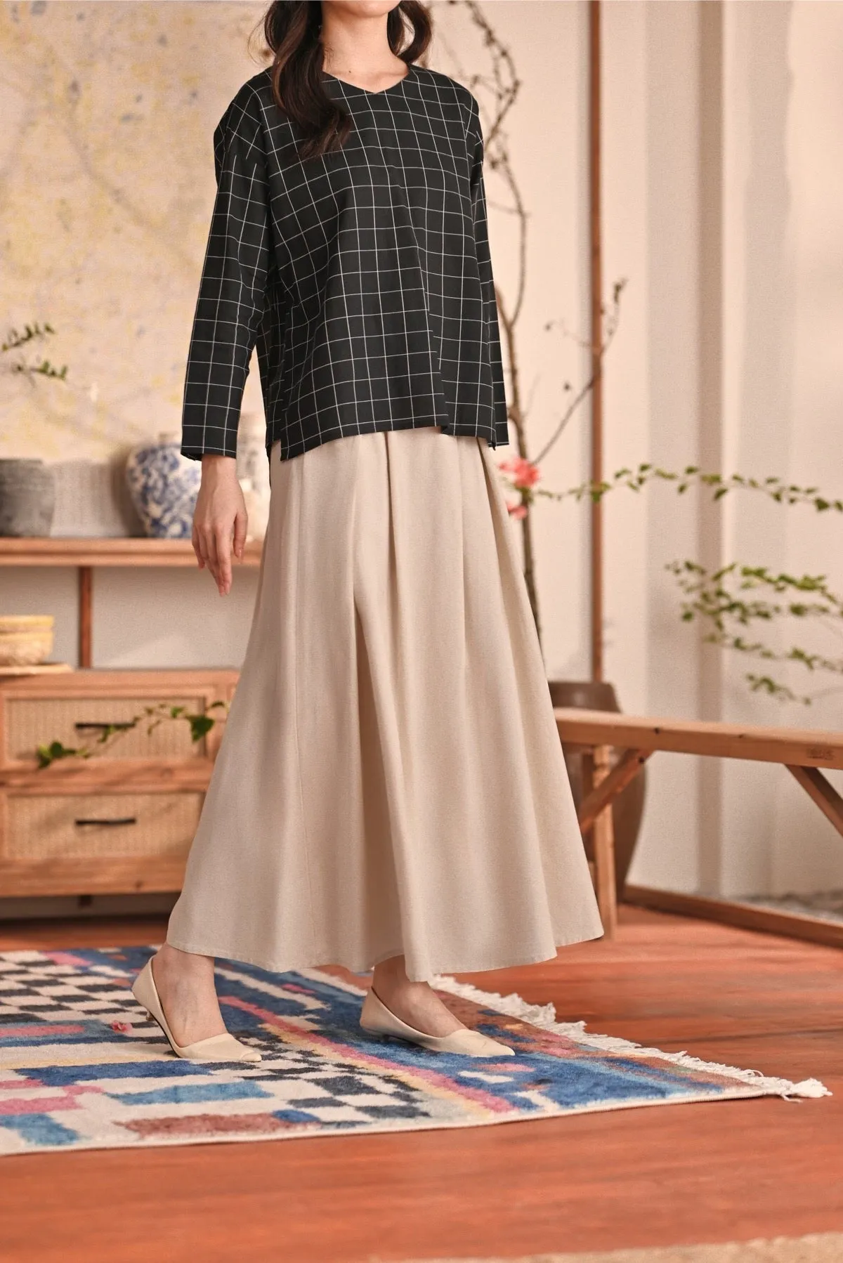 The Heiwa Women A-Line Skirt - Champagne