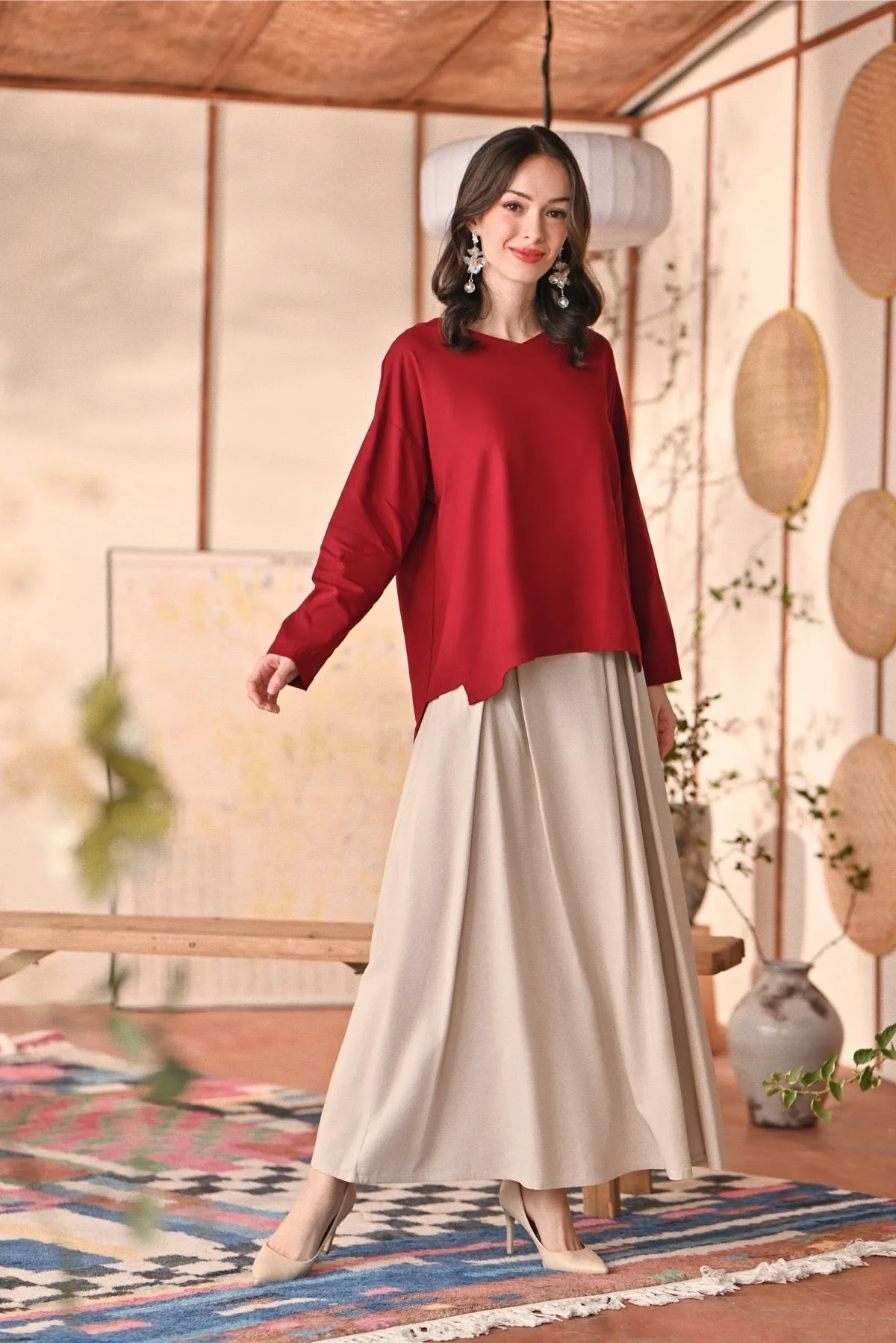 The Heiwa Women A-Line Skirt - Champagne