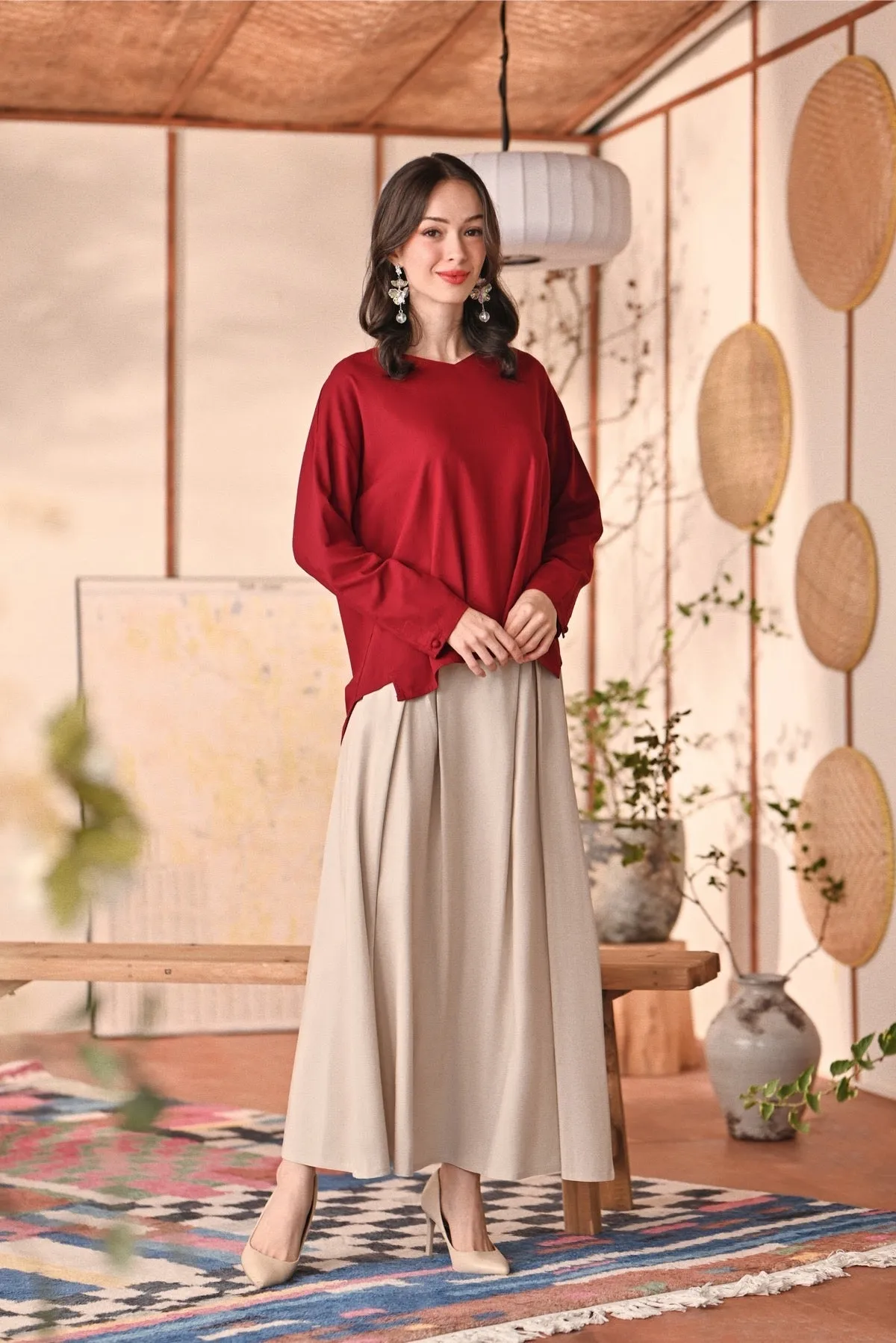 The Heiwa Women A-Line Skirt - Champagne