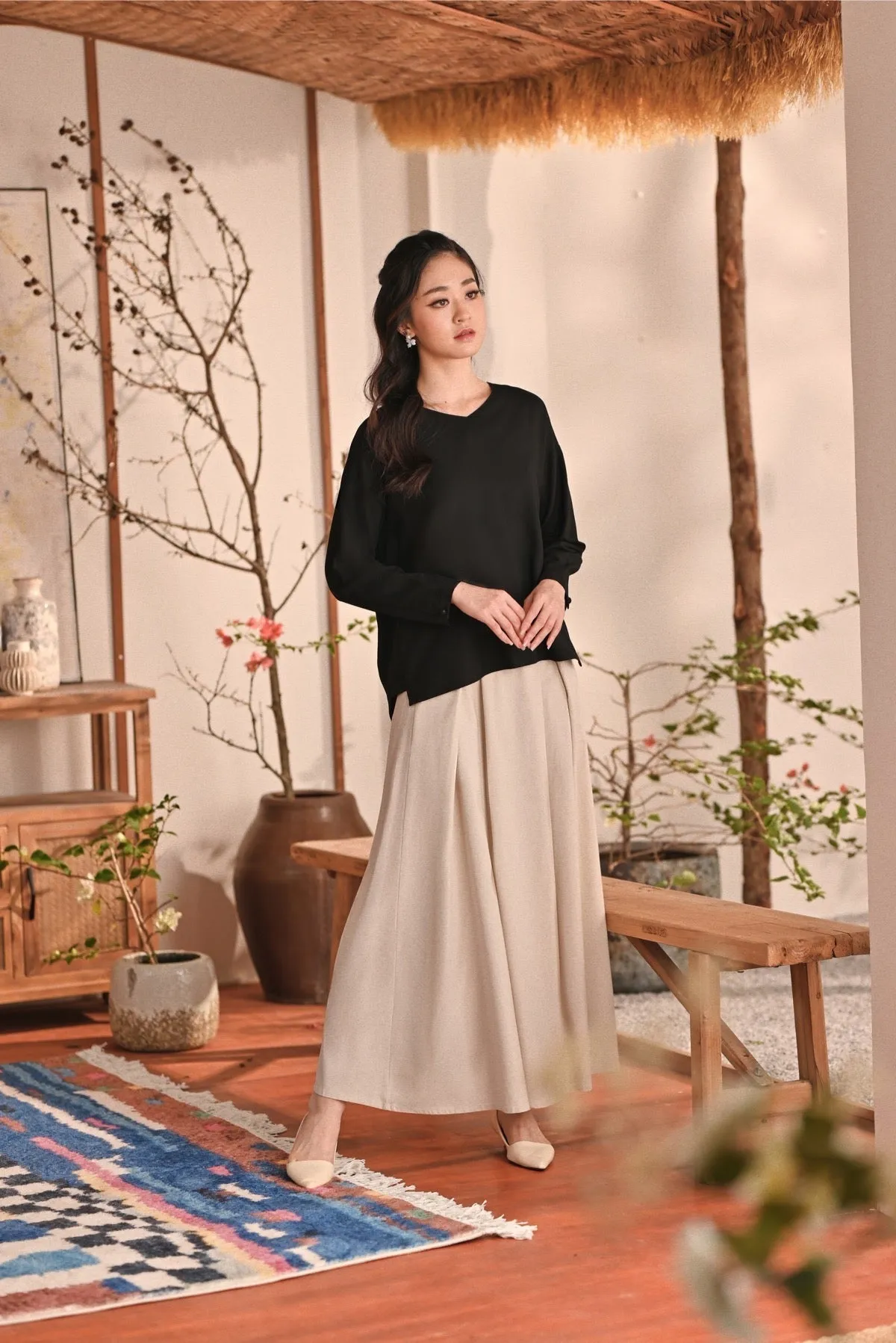 The Heiwa Women A-Line Skirt - Champagne