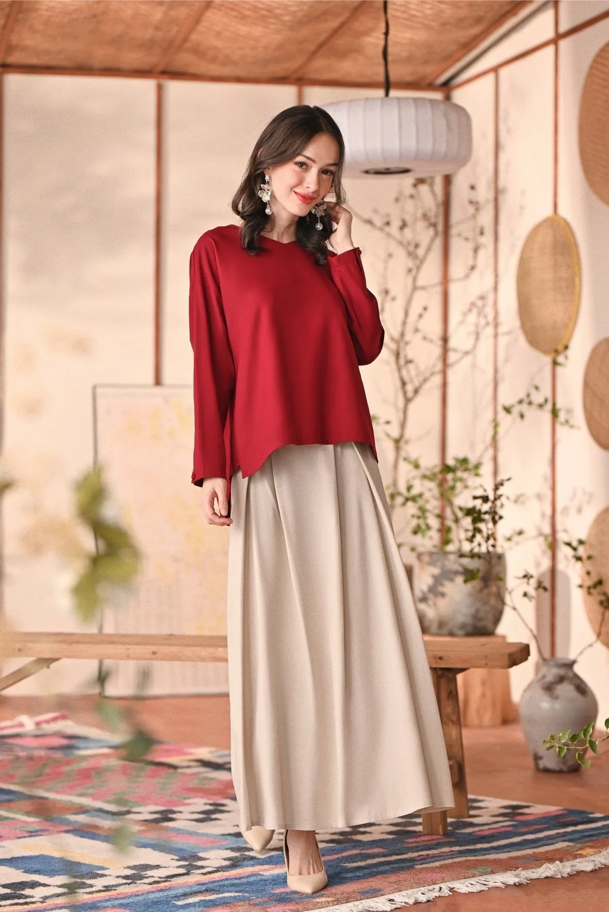 The Heiwa Women A-Line Skirt - Champagne