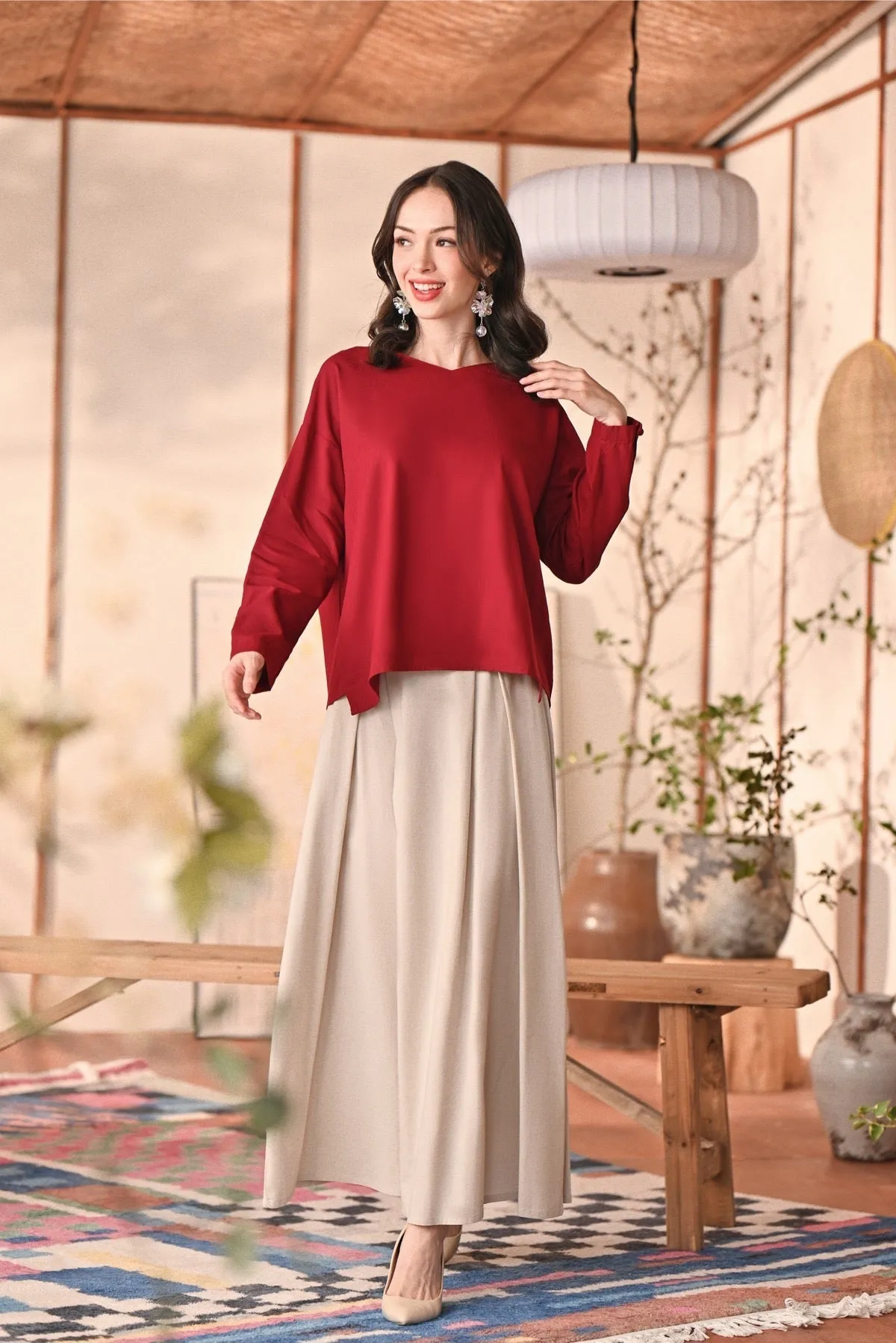 The Heiwa Women A-Line Skirt - Champagne