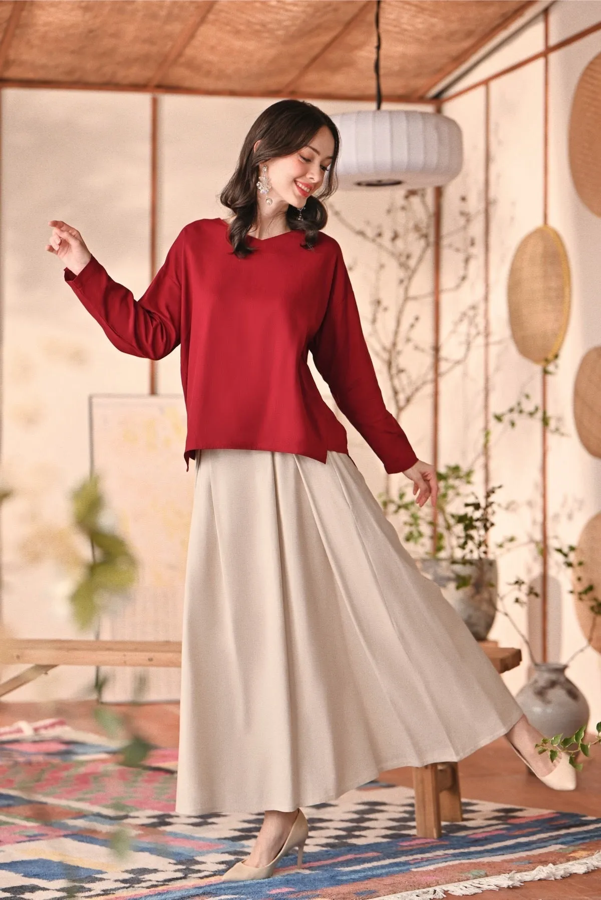 The Heiwa Women A-Line Skirt - Champagne