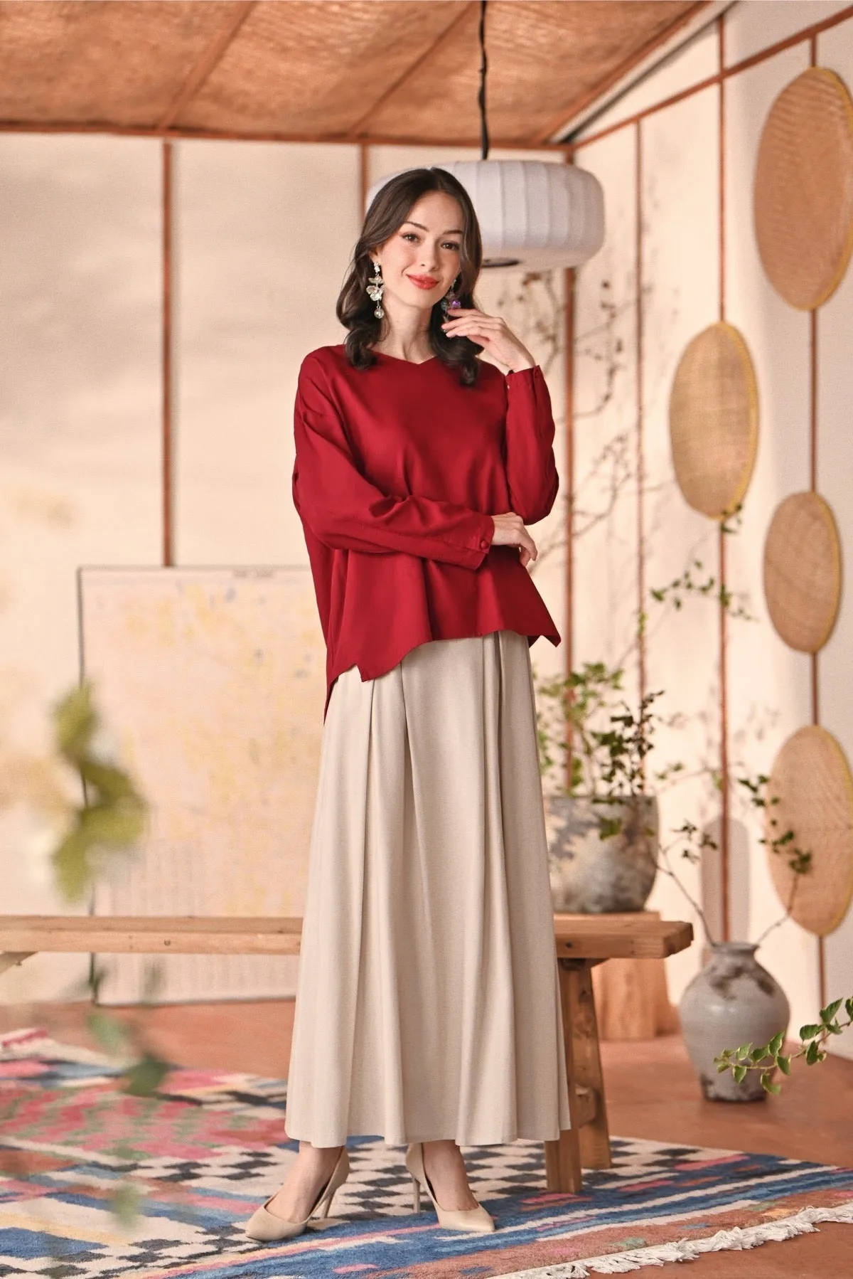 The Heiwa Women A-Line Skirt - Champagne
