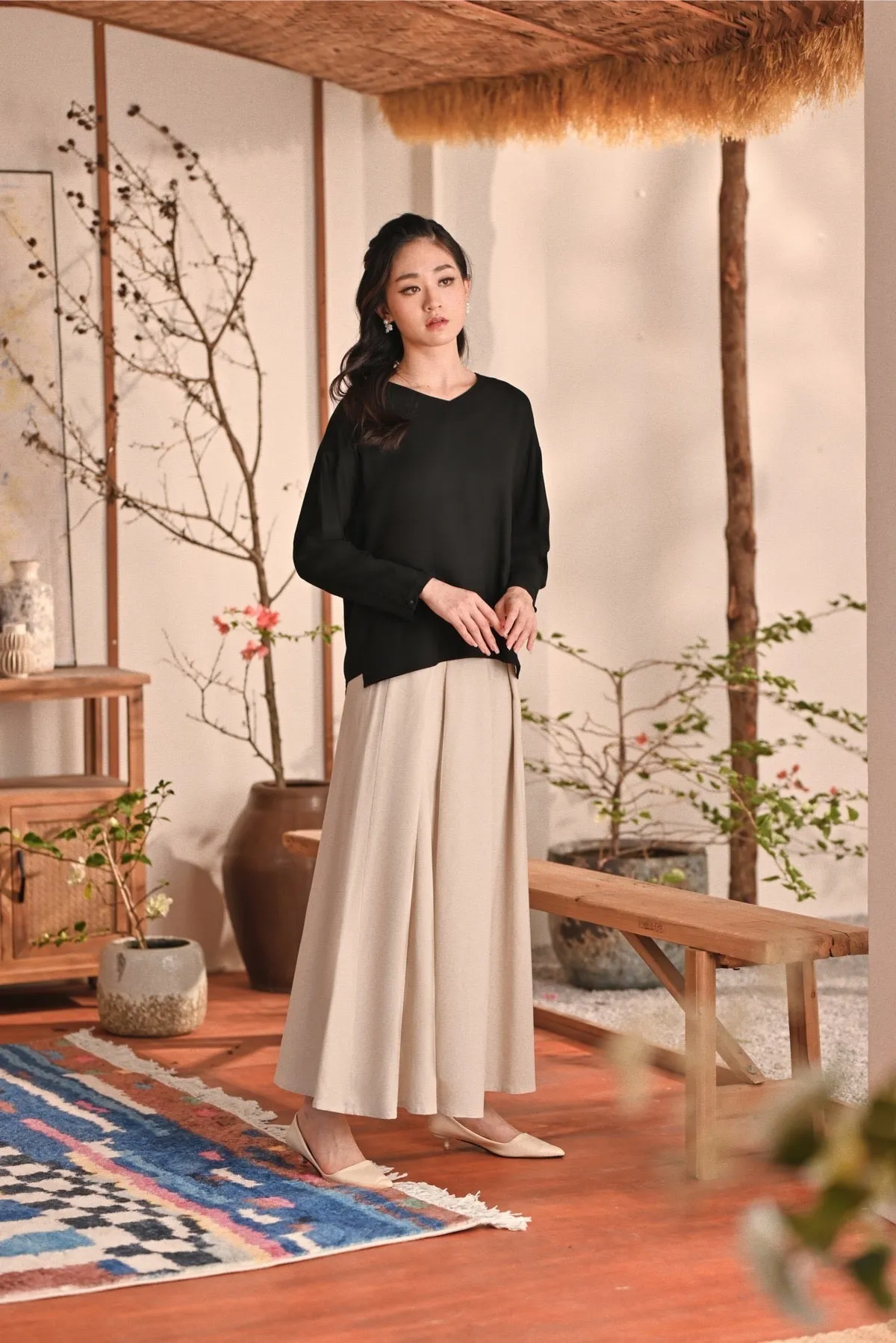 The Heiwa Women A-Line Skirt - Champagne