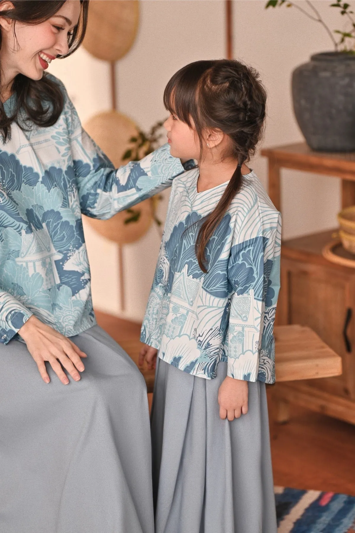 The Heiwa Women A-Line Skirt - Fog Blue