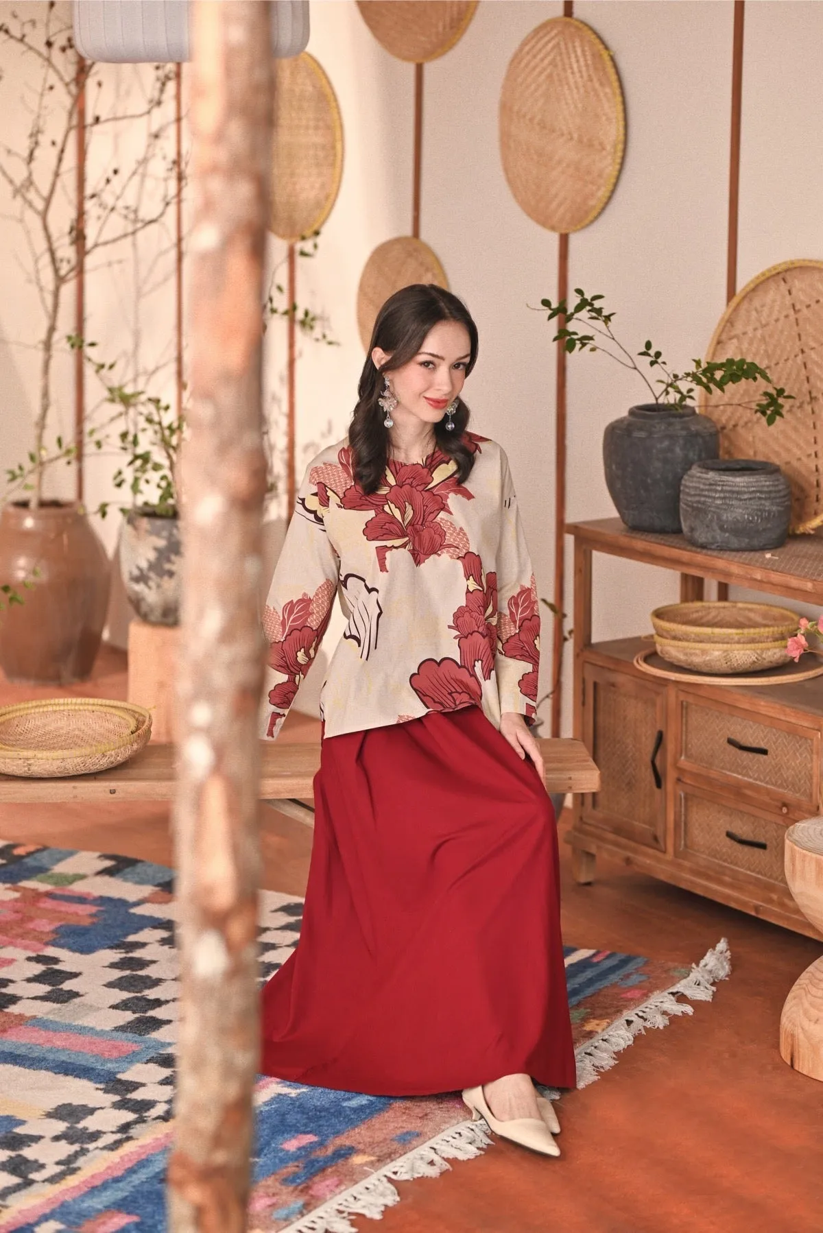 The Heiwa Women A-Line Skirt - Maroon