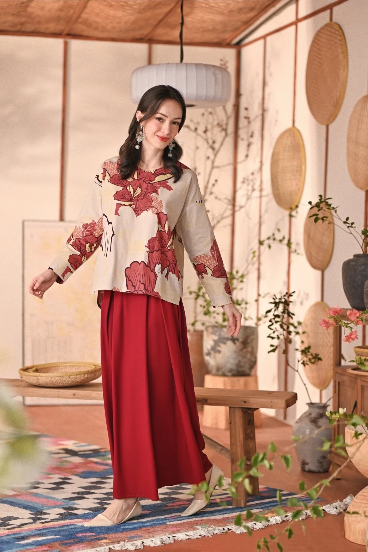 The Heiwa Women A-Line Skirt - Maroon