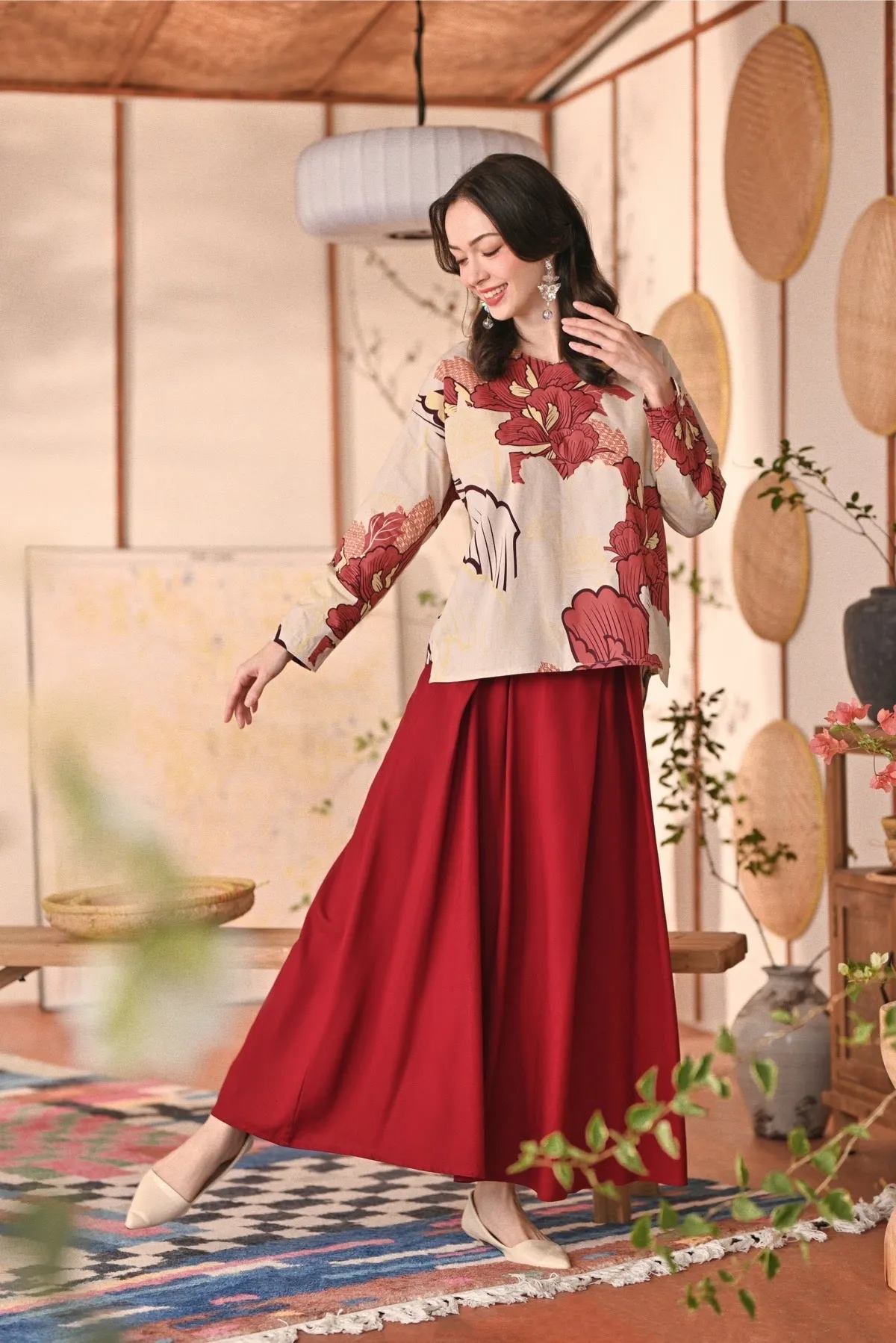 The Heiwa Women A-Line Skirt - Maroon
