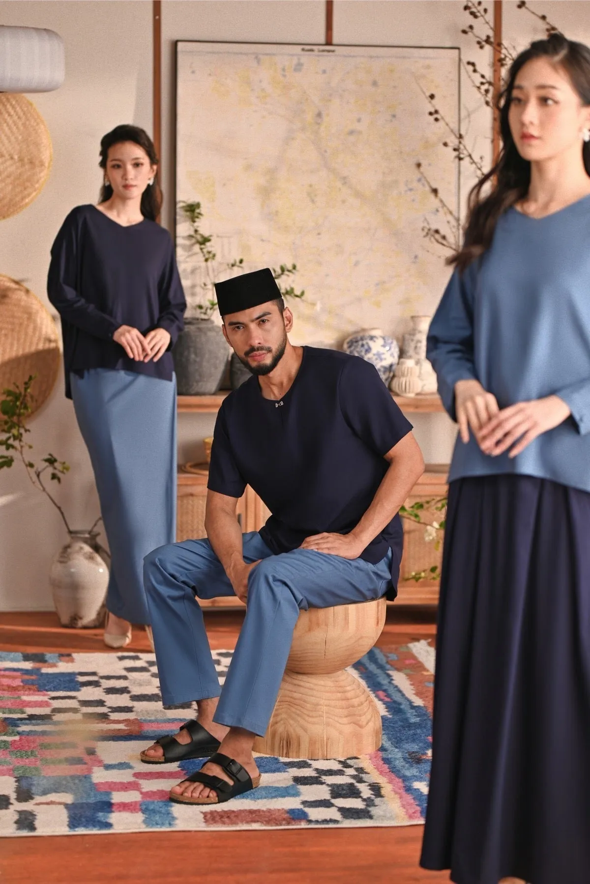 The Heiwa Women A-Line Skirt - Navy Blue