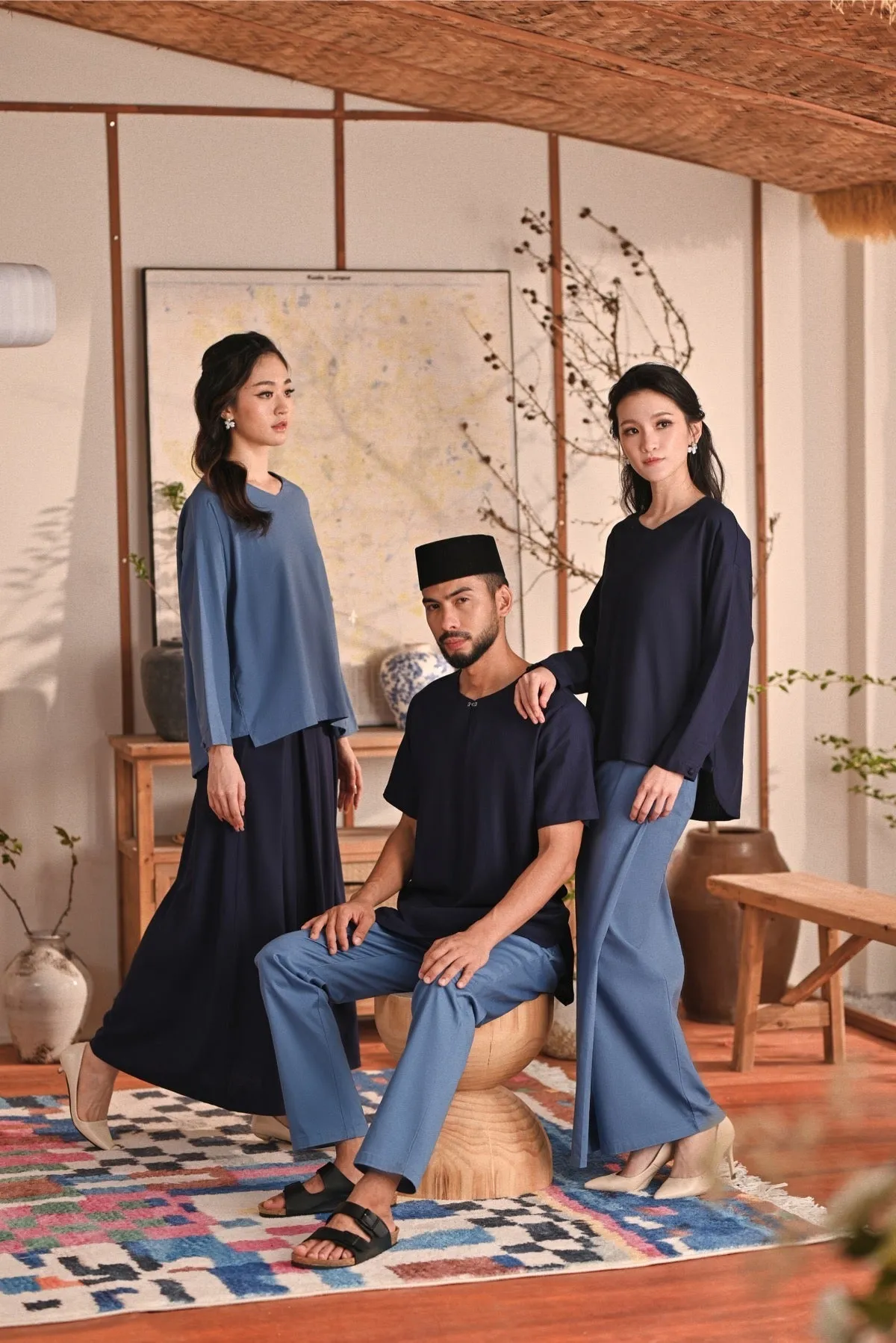 The Heiwa Women A-Line Skirt - Navy Blue