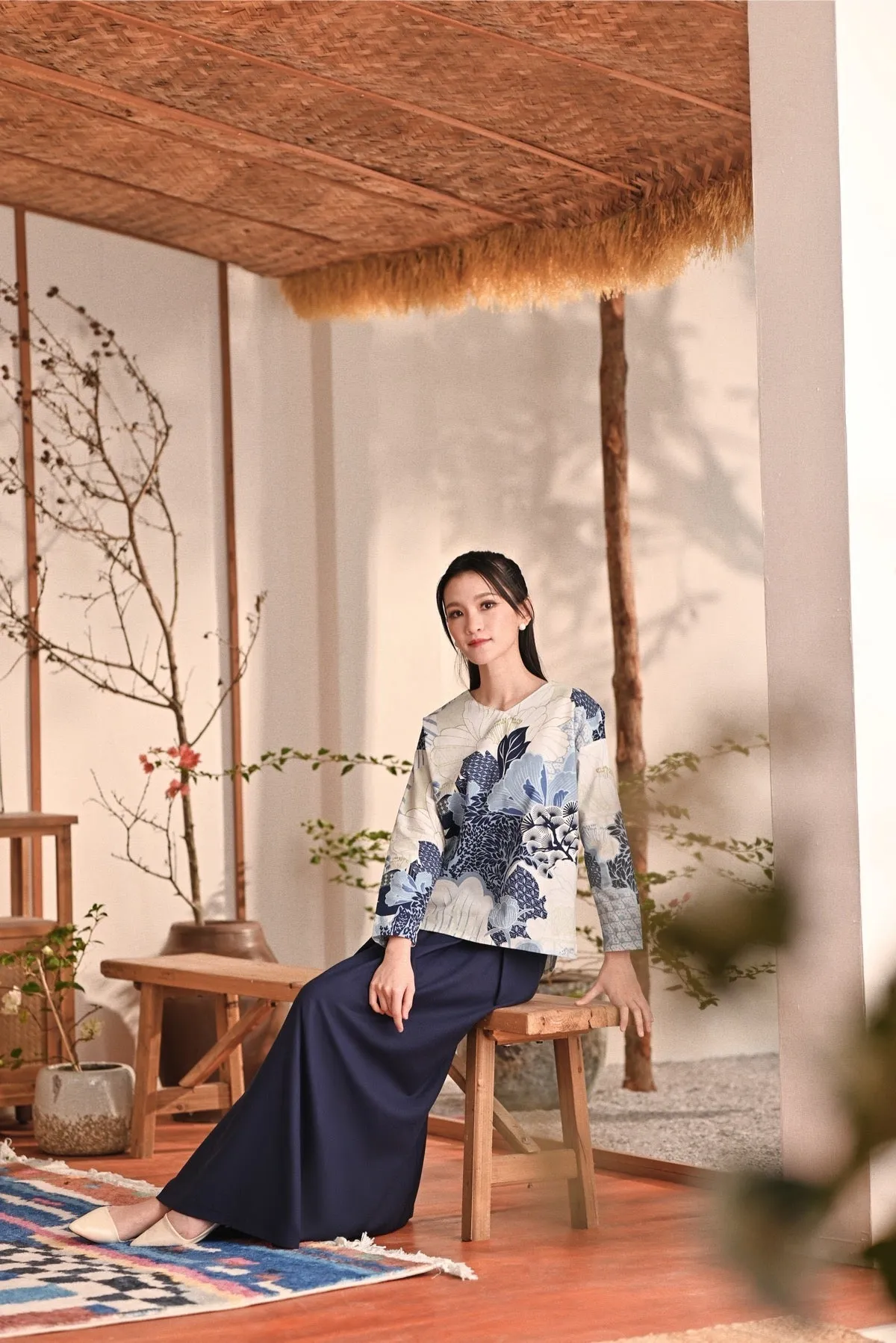 The Heiwa Women A-Line Skirt - Navy Blue