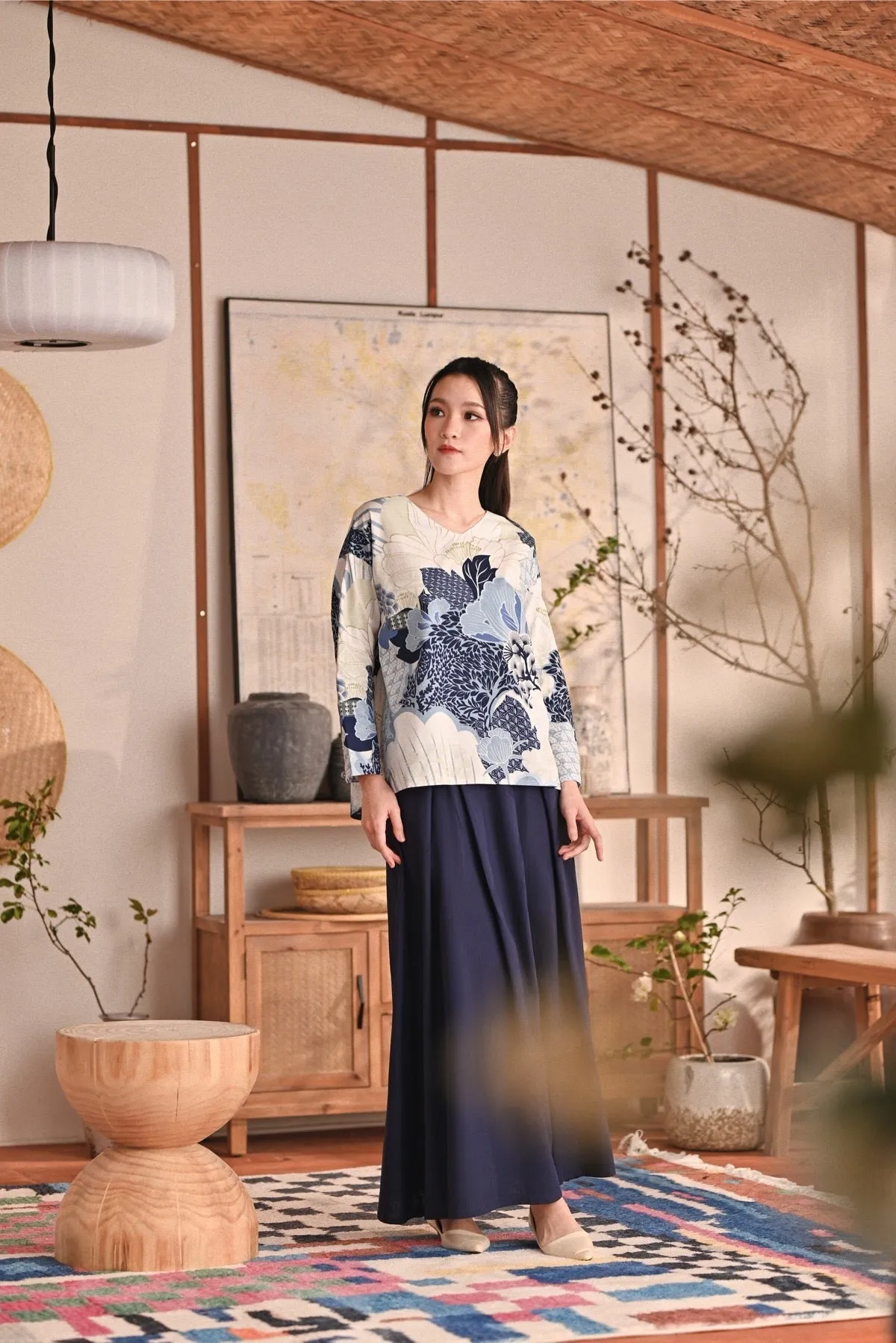 The Heiwa Women A-Line Skirt - Navy Blue