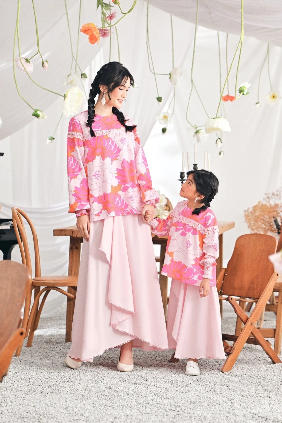 The Mimpian Ruffle Wide Skirt - Pink