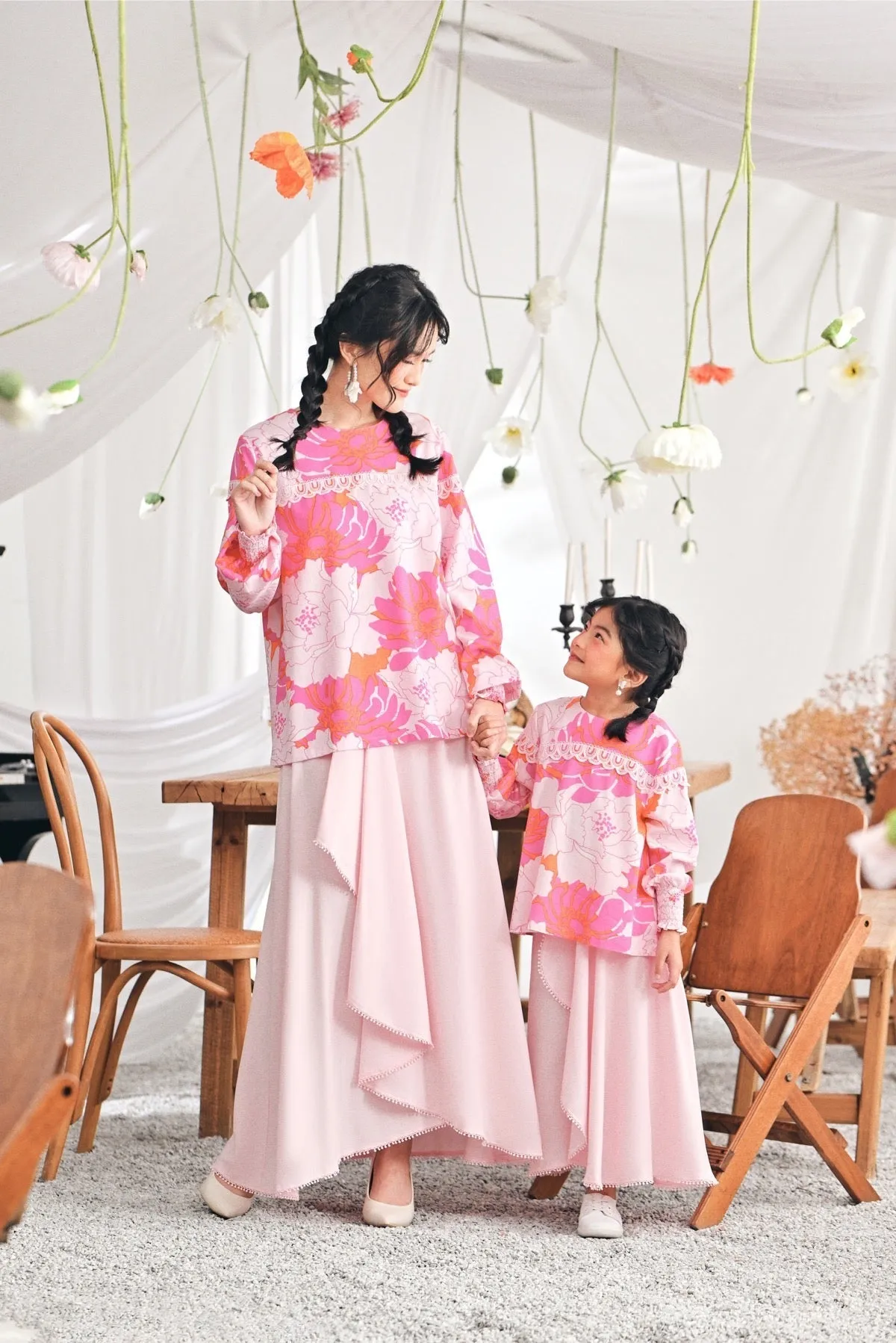 The Mimpian Ruffle Wide Skirt - Pink