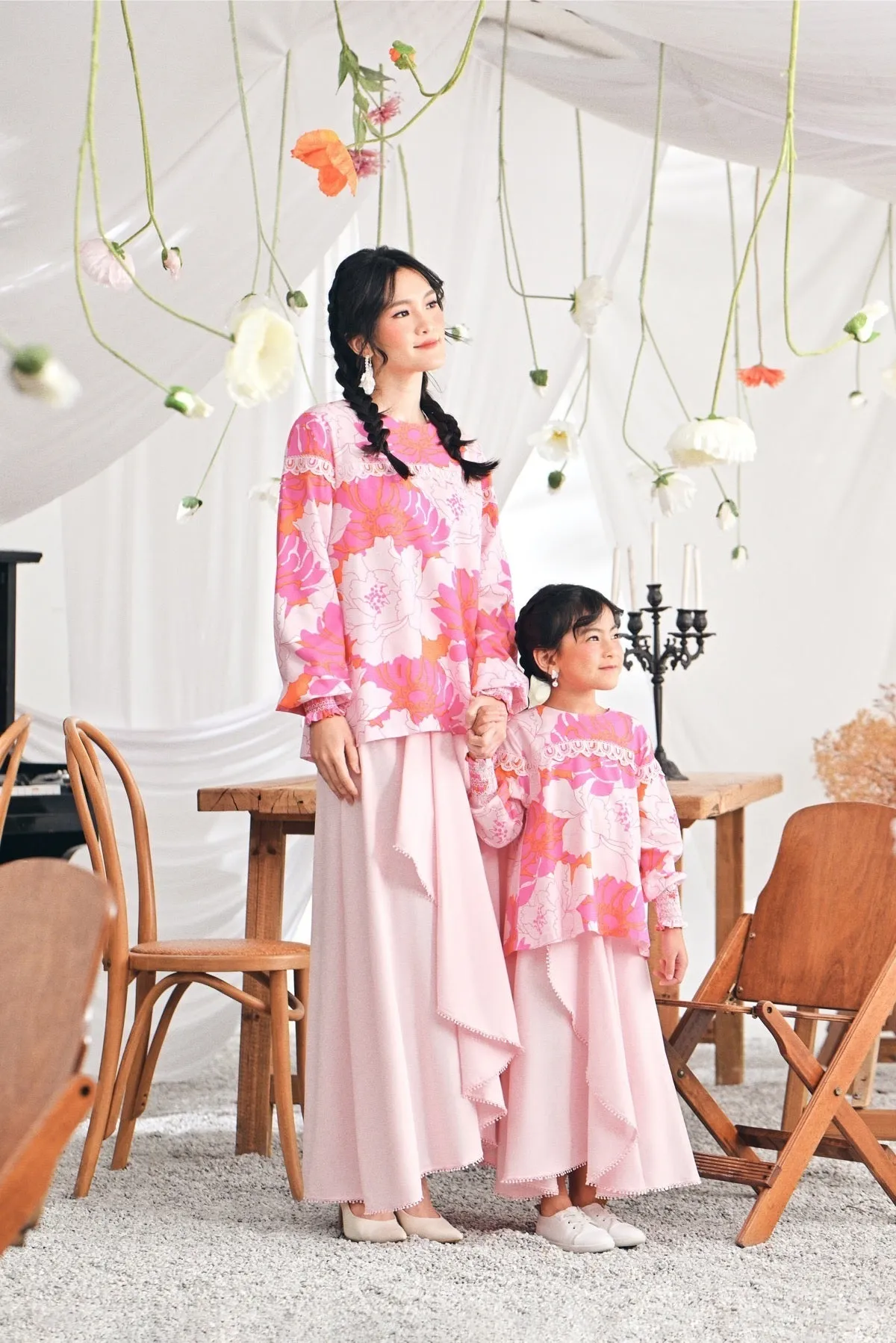 The Mimpian Ruffle Wide Skirt - Pink