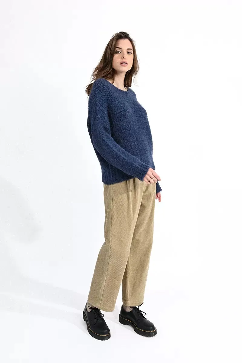 The Oversized Knitted Jumper - Blue