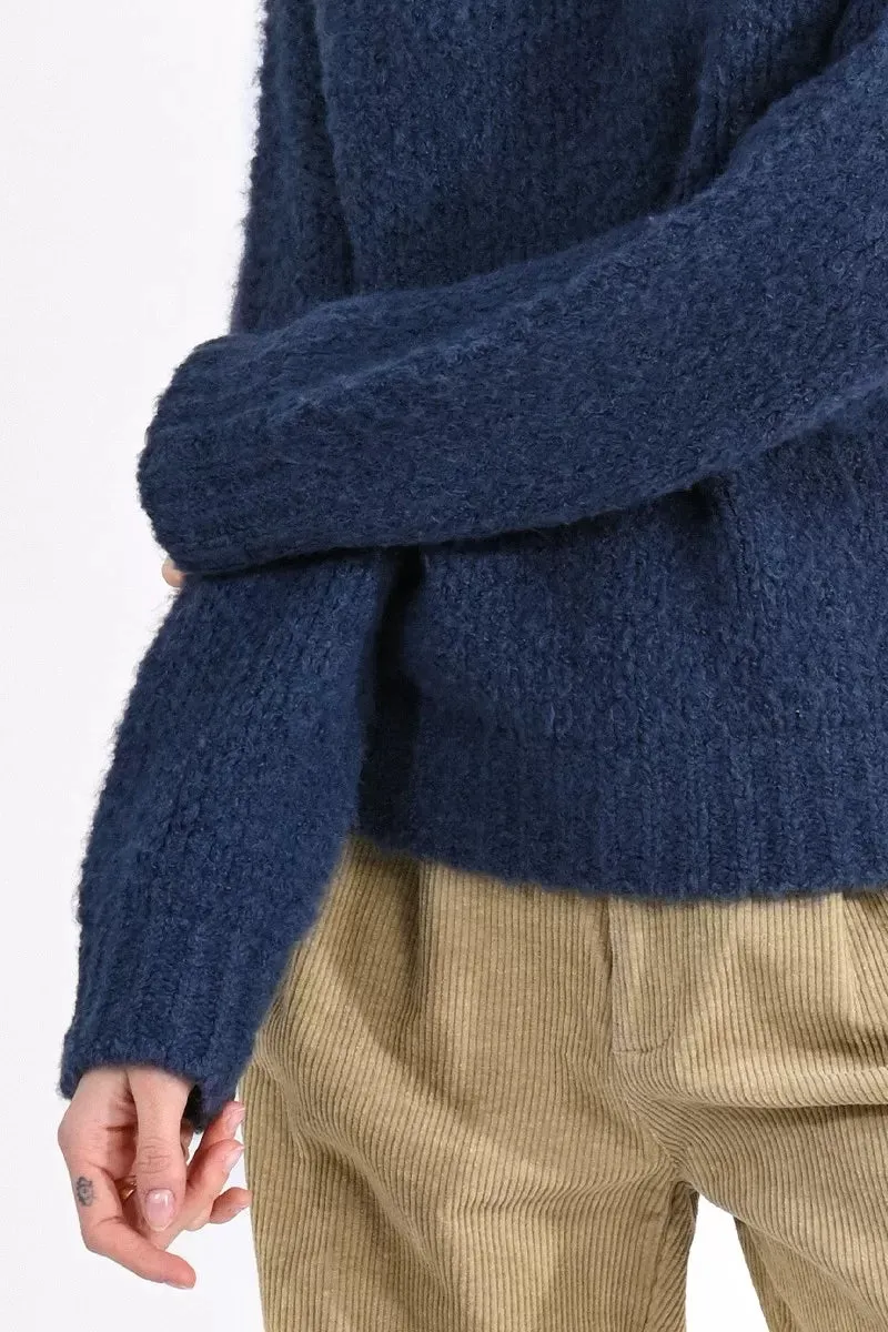 The Oversized Knitted Jumper - Blue