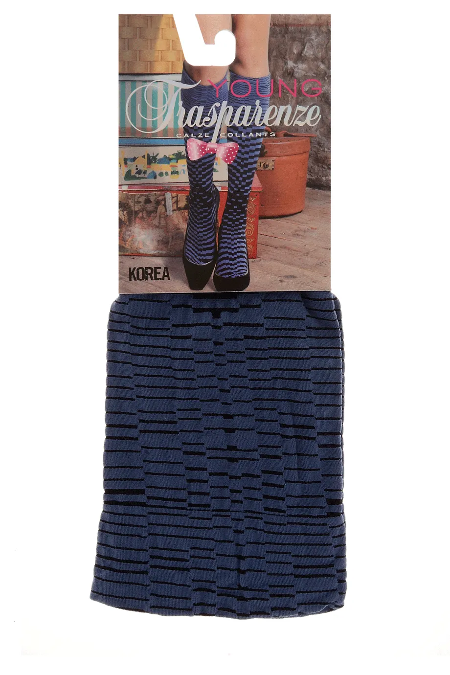 TRASPARENZE KOREA Blue Black Knee Highs